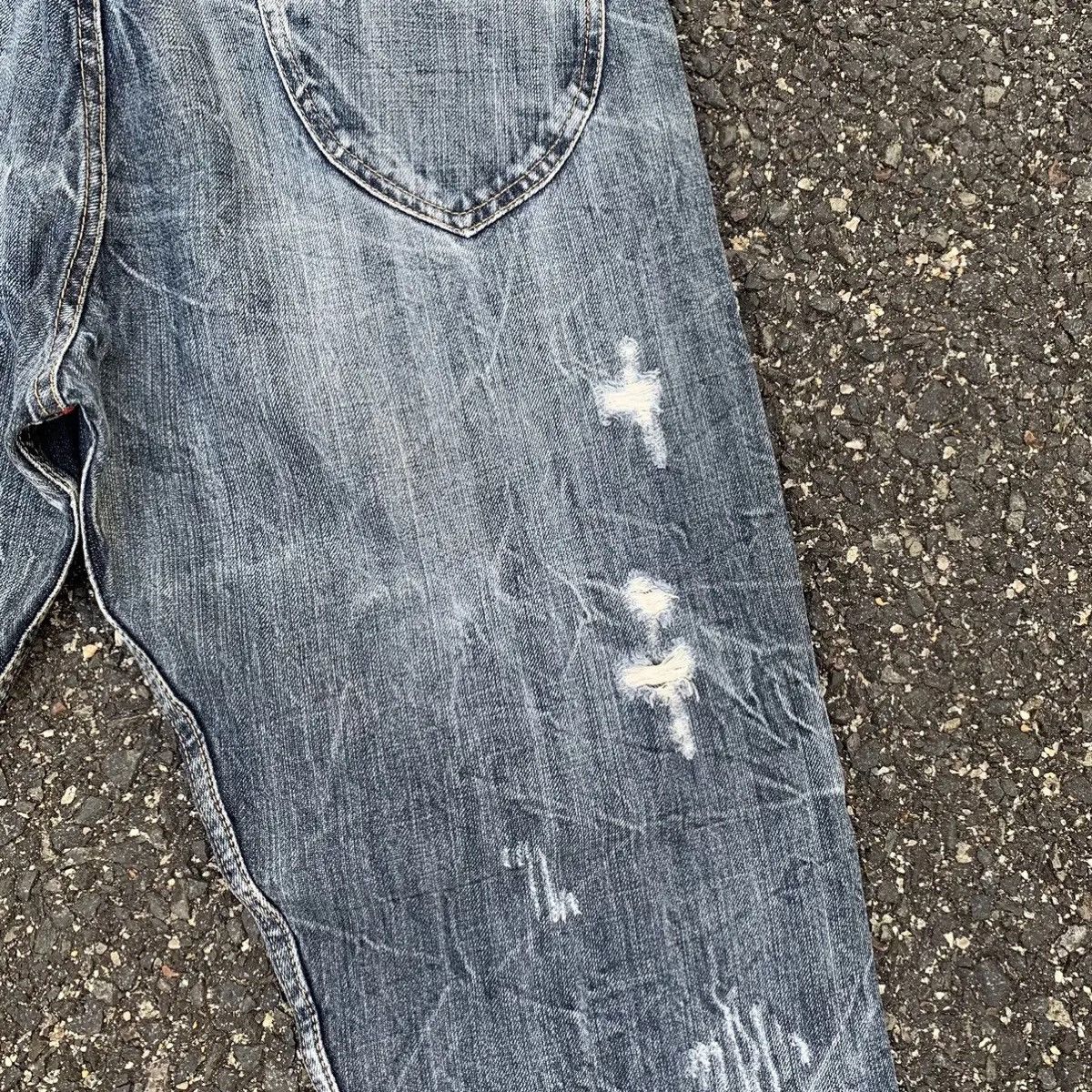 Japanese Brand STORM FADING RARE💥ORIRIN JEANS GRANDMIND Ripped Denim Pants Size US 33 - 13 Thumbnail