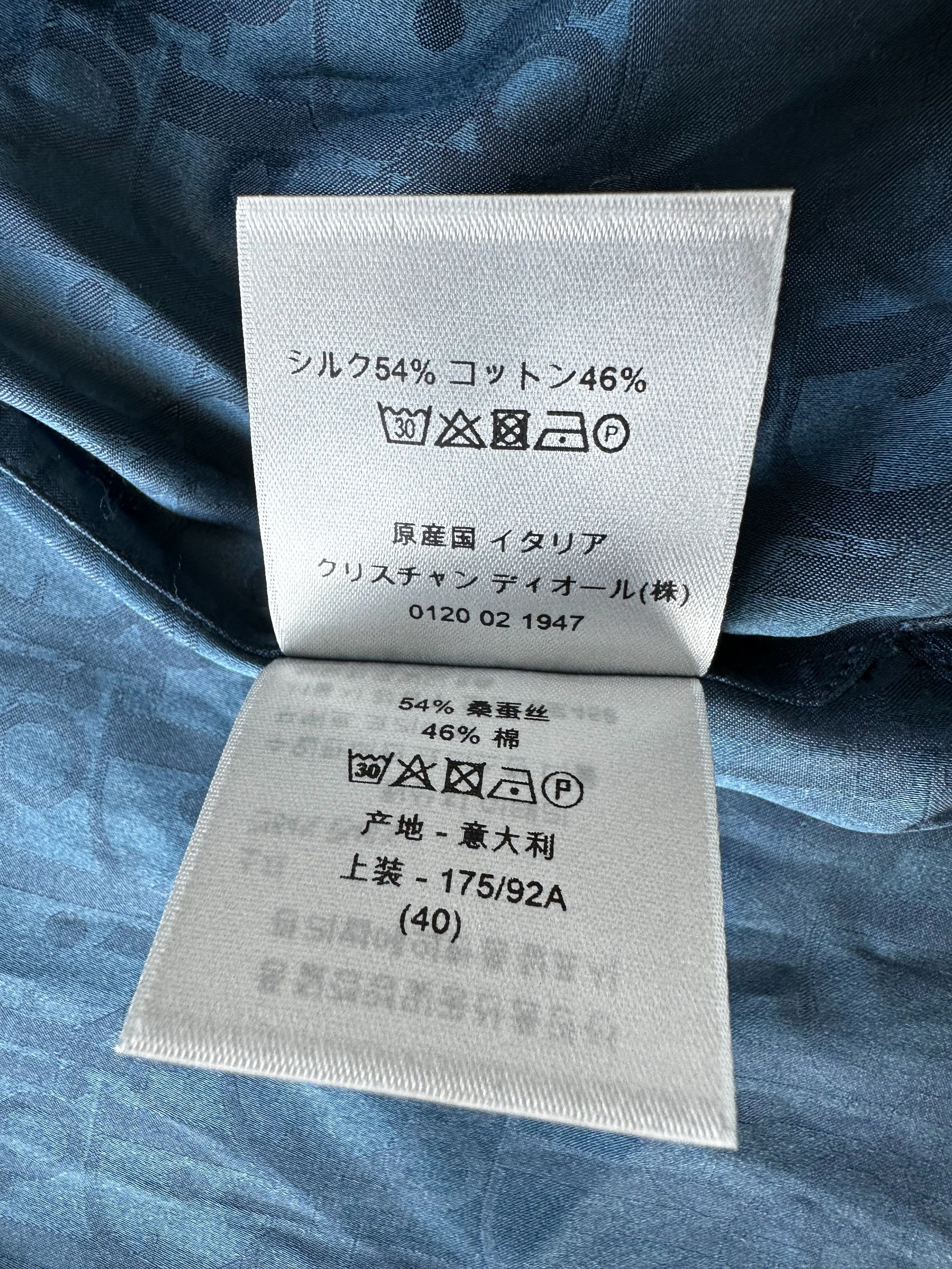 Dior Dior Blue Oblique Silk Button Up Shirt Size US M / EU 48-50 / 2 - 5 Thumbnail