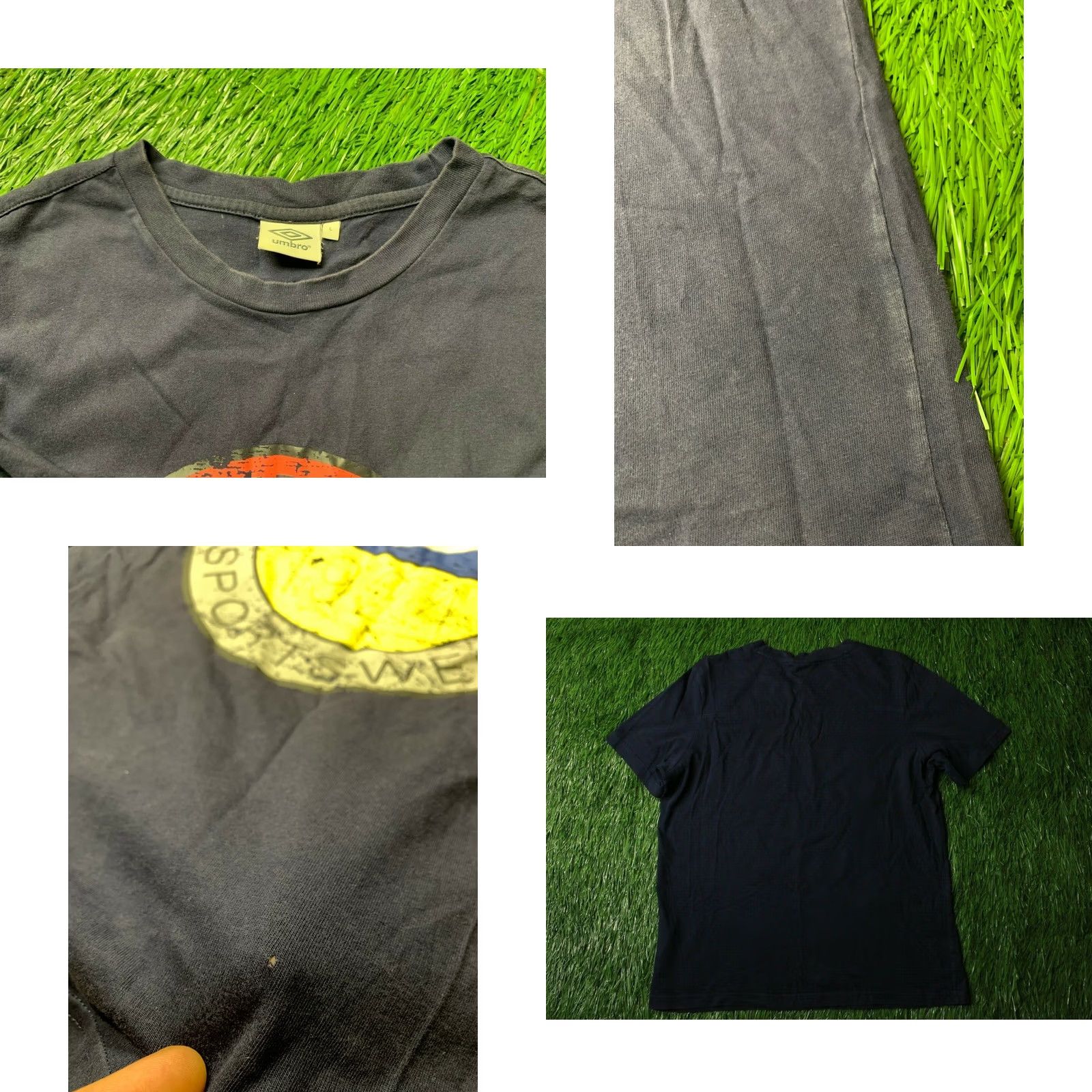 Umbro Umbro Shirt Men T-Shirt Navy Blue Short Sleeve Logo 100% Cotton Size L Large Size US L / EU 52-54 / 3 - 8 Thumbnail