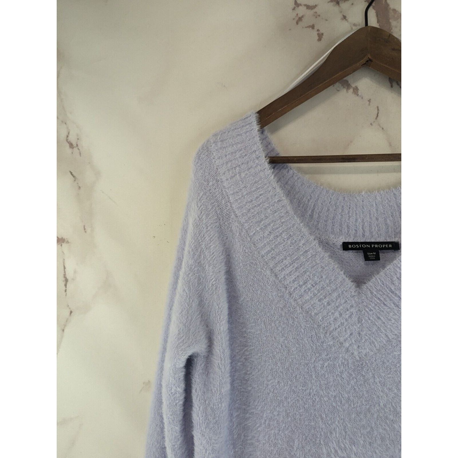 Boston Proper Boston Proper Sweater Womens Medium Purple Eyelash Slouchy Size M / US 6-8 / IT 42-44 - 2 Thumbnail