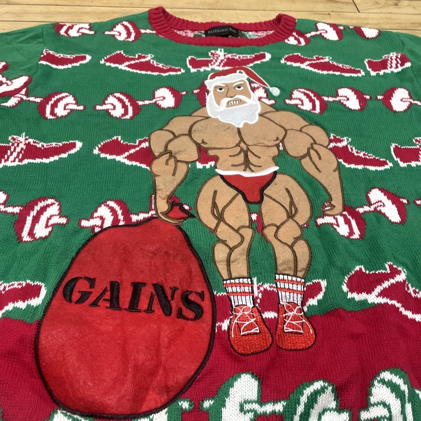Vintage VINTAGE Blizzard Bay Ugly Christmas Sweater Men 2XL Graphic Print Santa Green Red Christmas Holiday Size US XXL / EU 58 / 5 - 5 Thumbnail