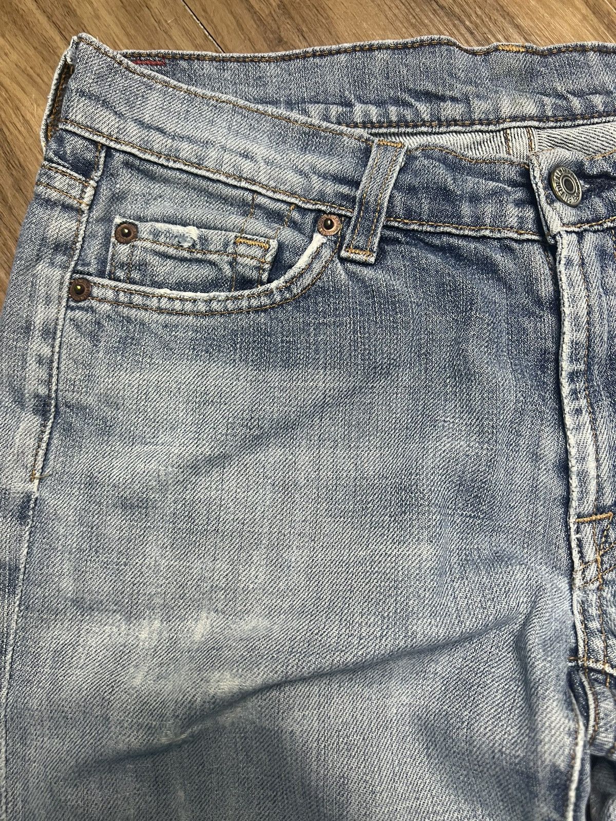 14th Addiction 7 For All Mankind Bootcut Jeans Distressed Denim (42) Size 27" / US 4 / IT 40 - 7 Thumbnail