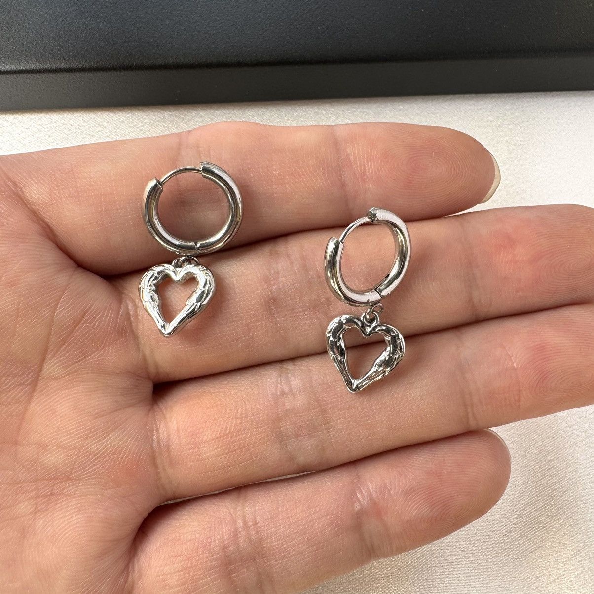 Other Love Heart Dangle Drop Earrings for Women Size ONE SIZE - 4 Thumbnail