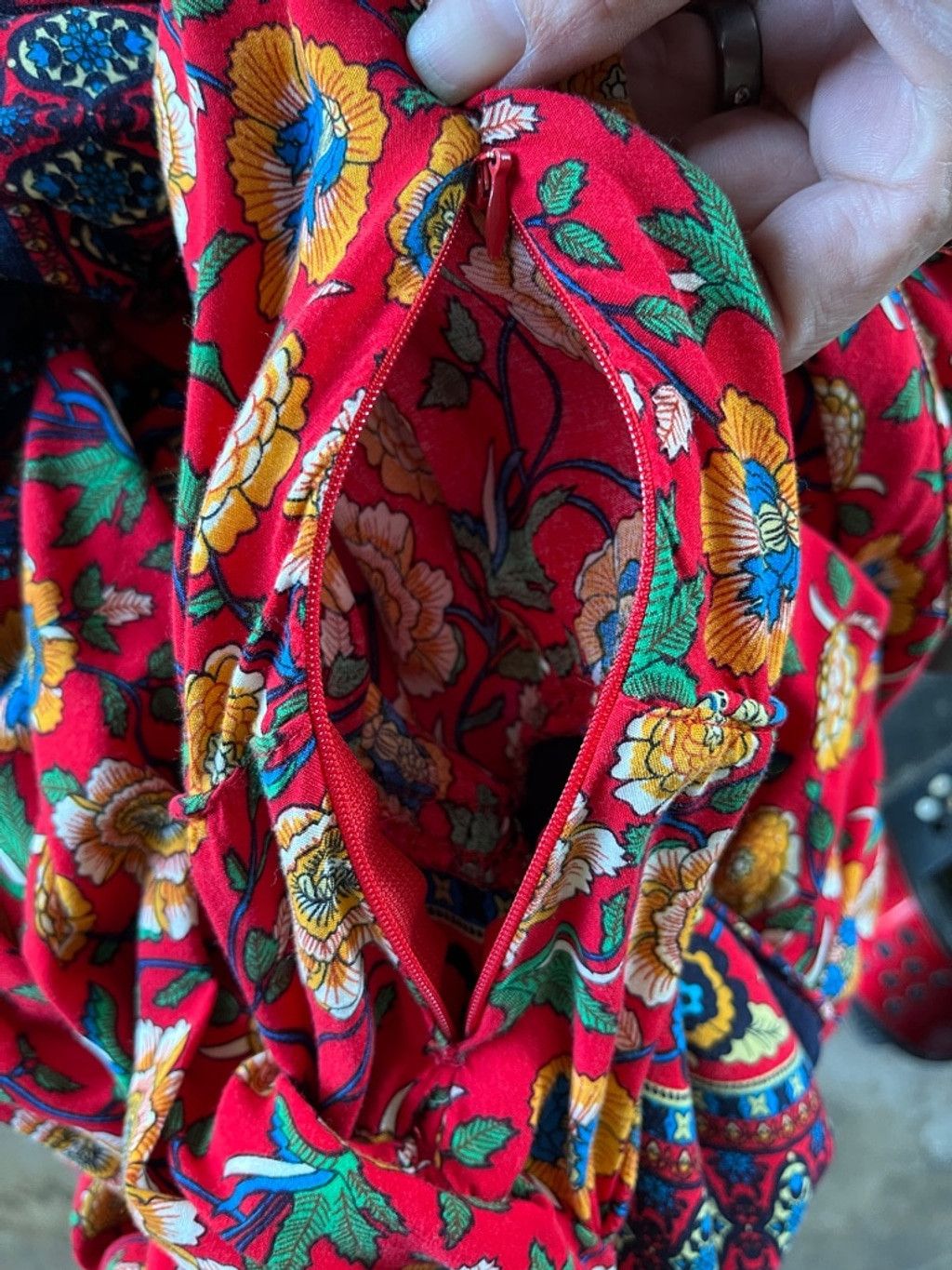 Unknown London Women's Unbranded Maxi Dress Size XL Red Floral Long Sleeve Size XL / US 12-14 / IT 48-50 - 4 Thumbnail