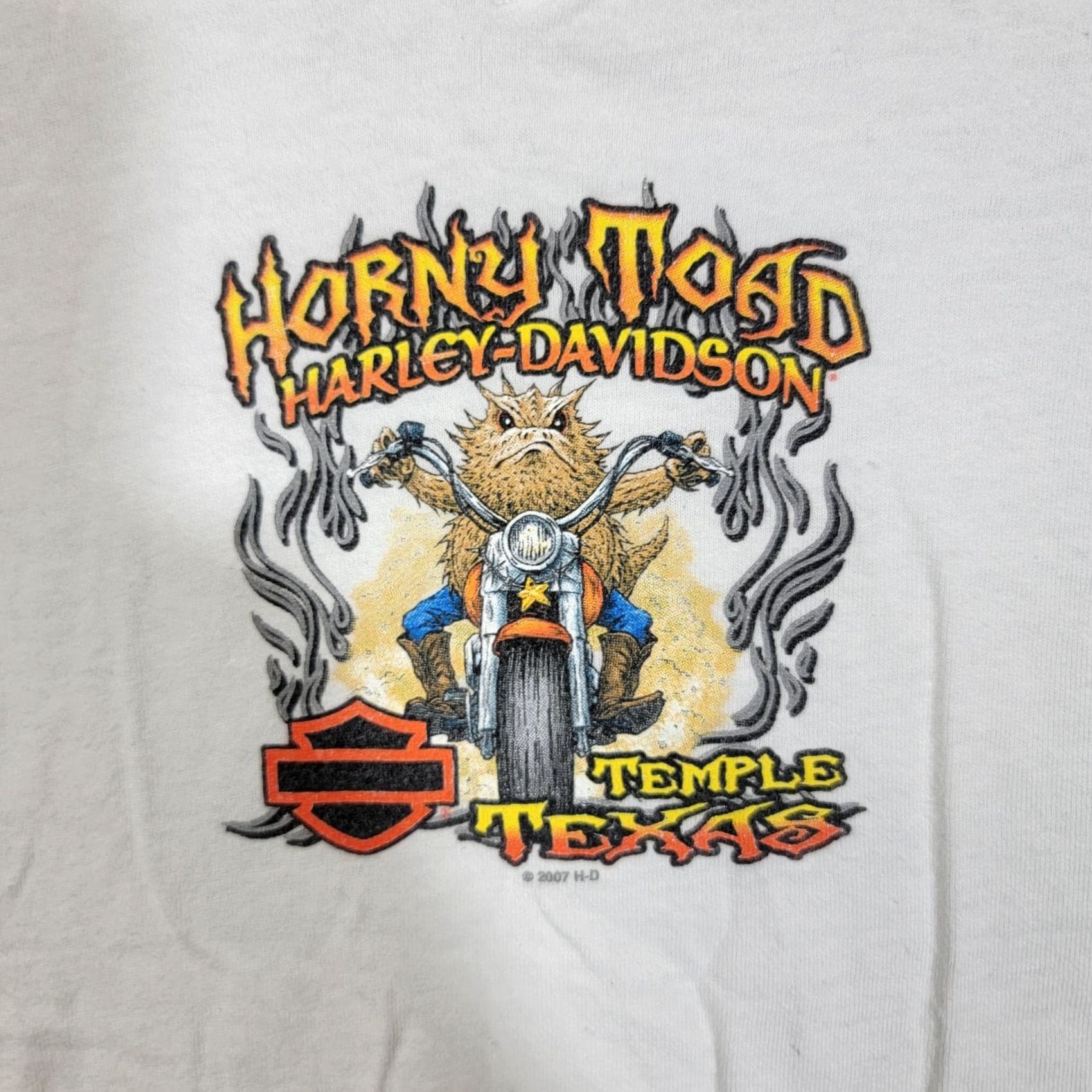 Harley Davidson Harley-Davidson T-Shirt Womens Size L White Logo Motorcycle Temple Texas Crew Neck Short Sleeve 100% Cotton Size L / US 10 / IT 46 - 2 Thumbnail