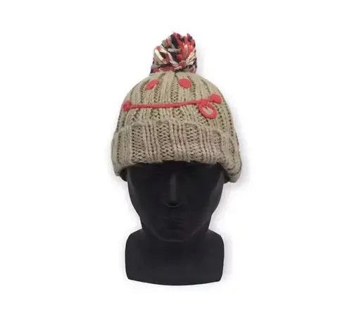 High Sport Japanese Brand Big Smiley Knit Bobble Beanie Hat Size ONE SIZE - 4 Thumbnail