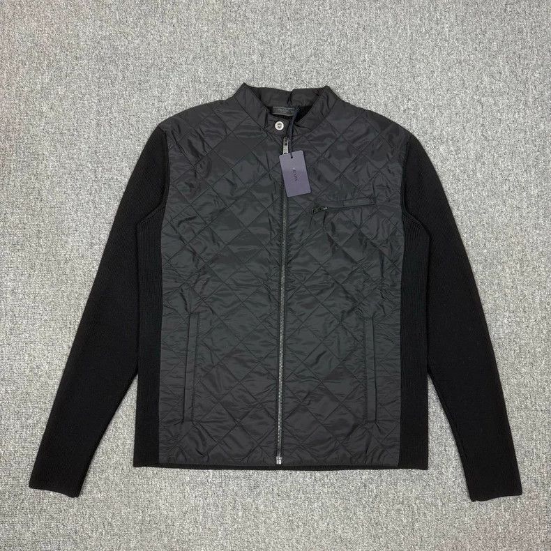Prada Prada 2018SS leather knit hybrid jacket | Grailed