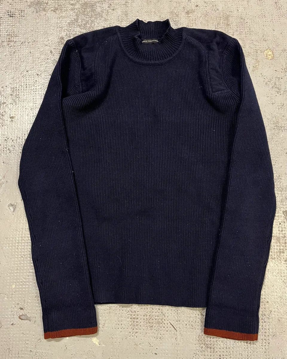 Marithe + Francois Girbaud 2000s Marithé + François Girbaud Navy Wool Contrast Cuff Sweater Size M / US 6-8 / IT 42-44 - 1 Thumbnail