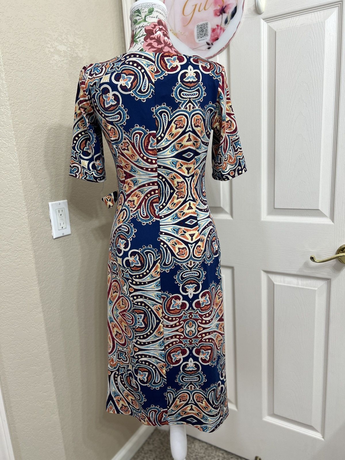 Other Shelby & Palmer navy and orange paisley midi dress Size M / US 6-8 / IT 42-44 - 3 Thumbnail