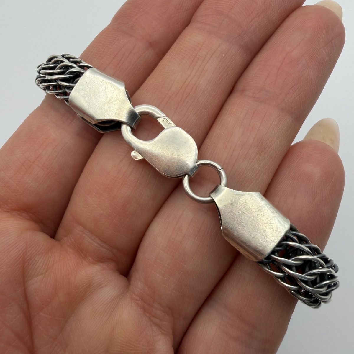 Sterling Silver Vintage Sterling Silver 925 Foxtail Chain Bracelet 20cm Size ONE SIZE - 4 Thumbnail