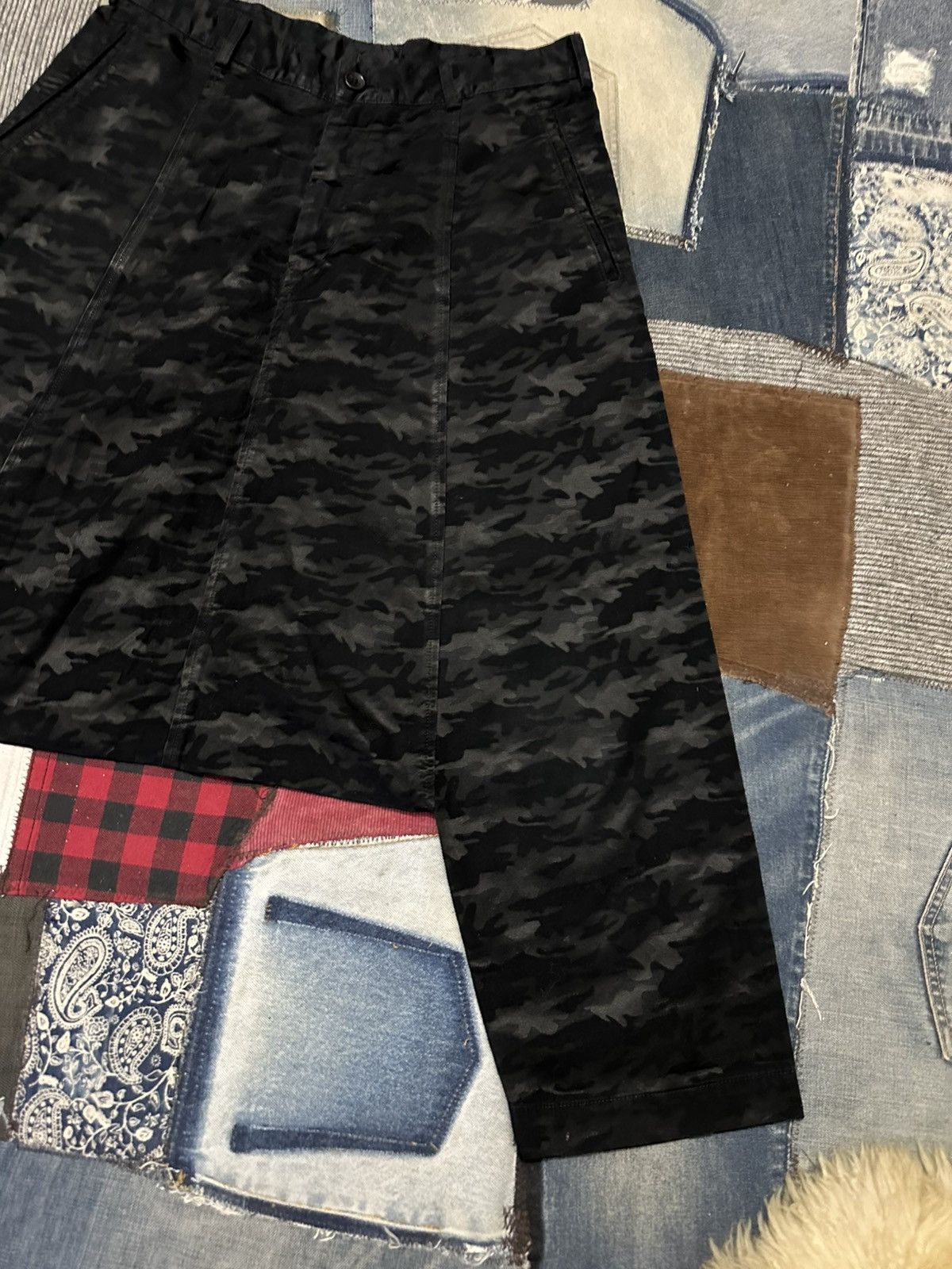 Comme des Garcons AD2014 Comme Des Garcons Black Camo Sarouel Drop Crotch Pant Size US 31 - 4 Thumbnail