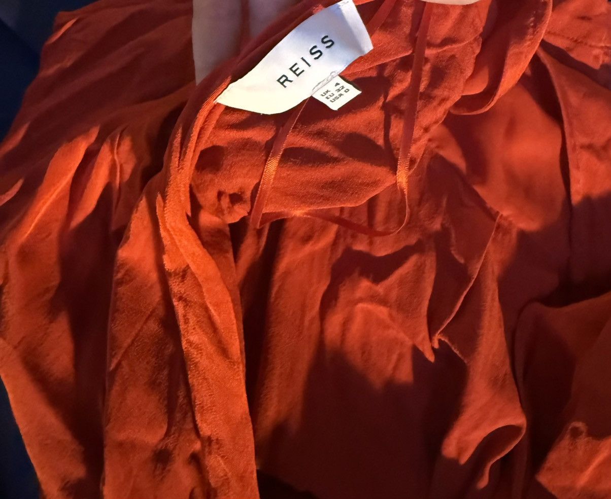 Reiss Reiss Red Silk Wrap Dress – Elegant Long Sleeve Mini Size XS / US 0-2 / IT 36-38 - 3 Thumbnail