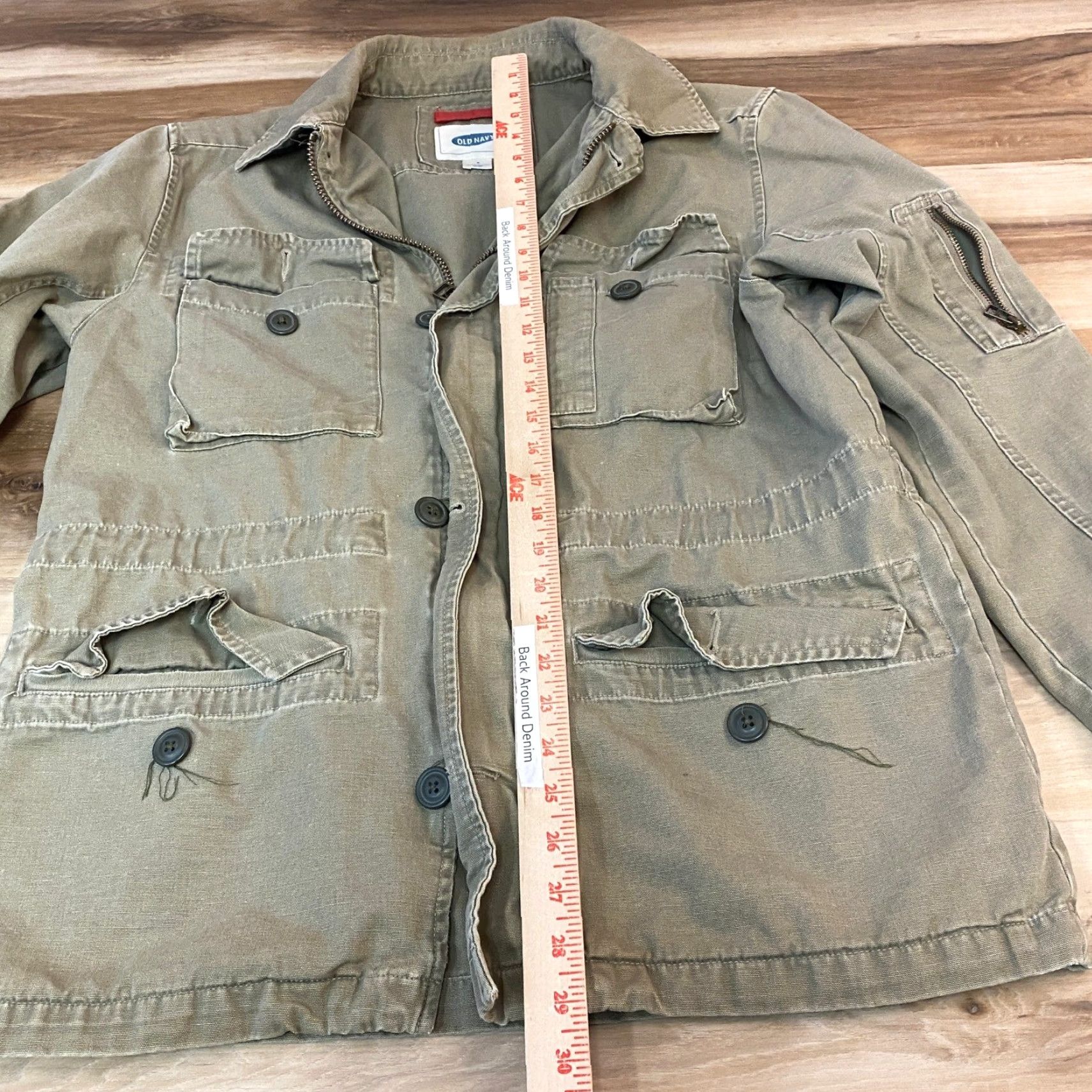 Old Navy Old Navy Military Field Jacket Mens Small Army Green Full Zip Cotton Utility Zip Size US S / EU 44-46 / 1 - 5 Thumbnail