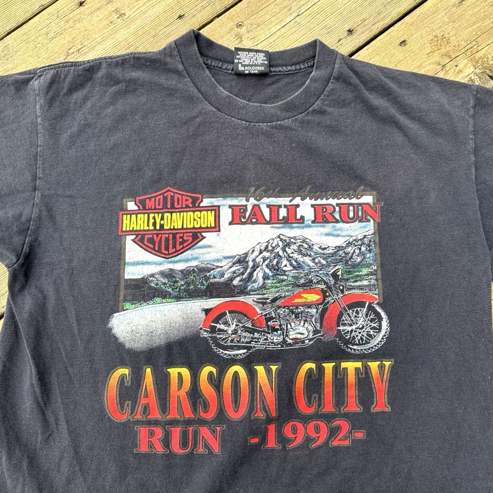 Harley Davidson VINTAGE Harley-Davidson T Shirt XL USA Single Stitch Biker 90s Black Size US XL / EU 56 / 4 - 2 Thumbnail