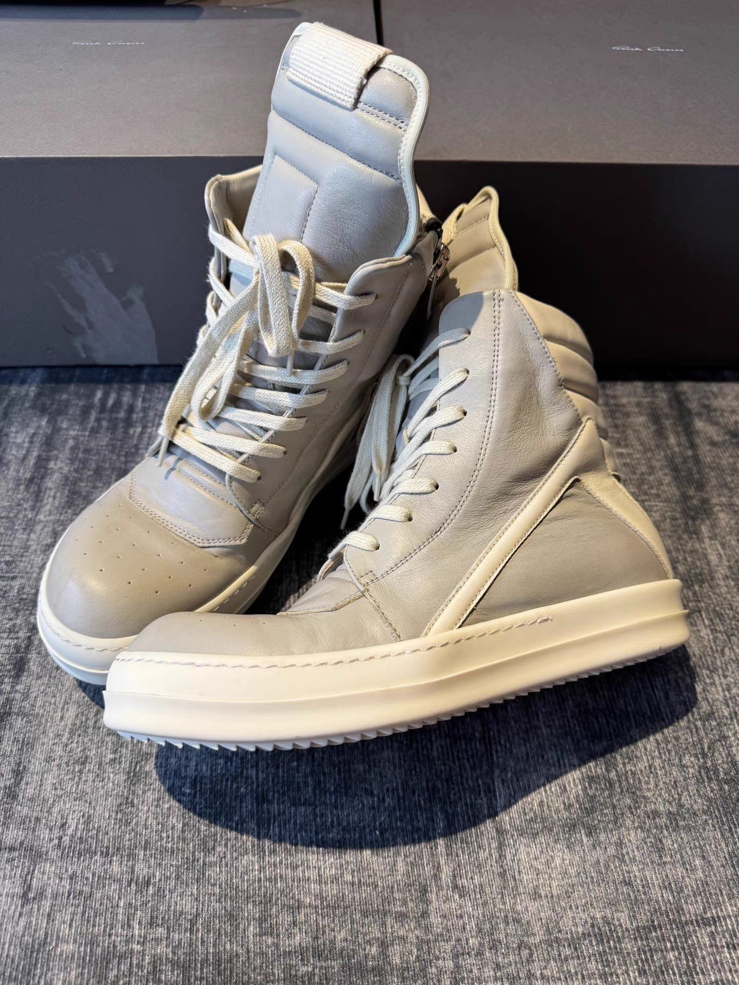 Rick Owens Rick Owens Mainline Ivory Triangle Sneakers Size US 7 / EU 40 - 1 Thumbnail