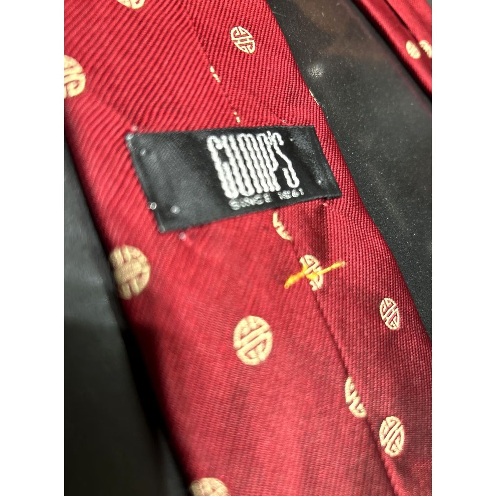 Vintage VINTAGE Gumps Silk Tie Burgundy Men Tie Silk Size ONE SIZE - 8 Thumbnail