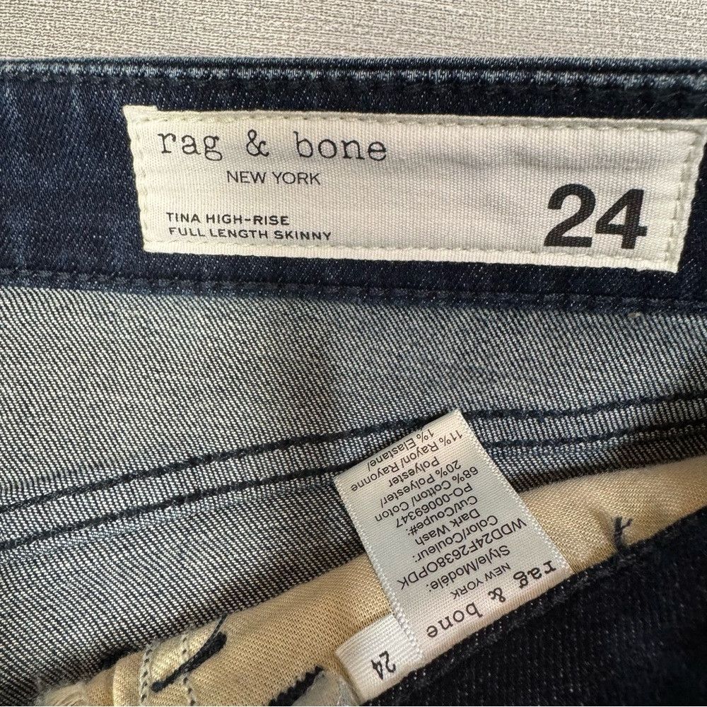 Rag & Bone NWT New $228 Rag & Bone Tina High Waist Skinny Jeans In Dar Size 24" / US 00 / IT 34 - 7 Thumbnail