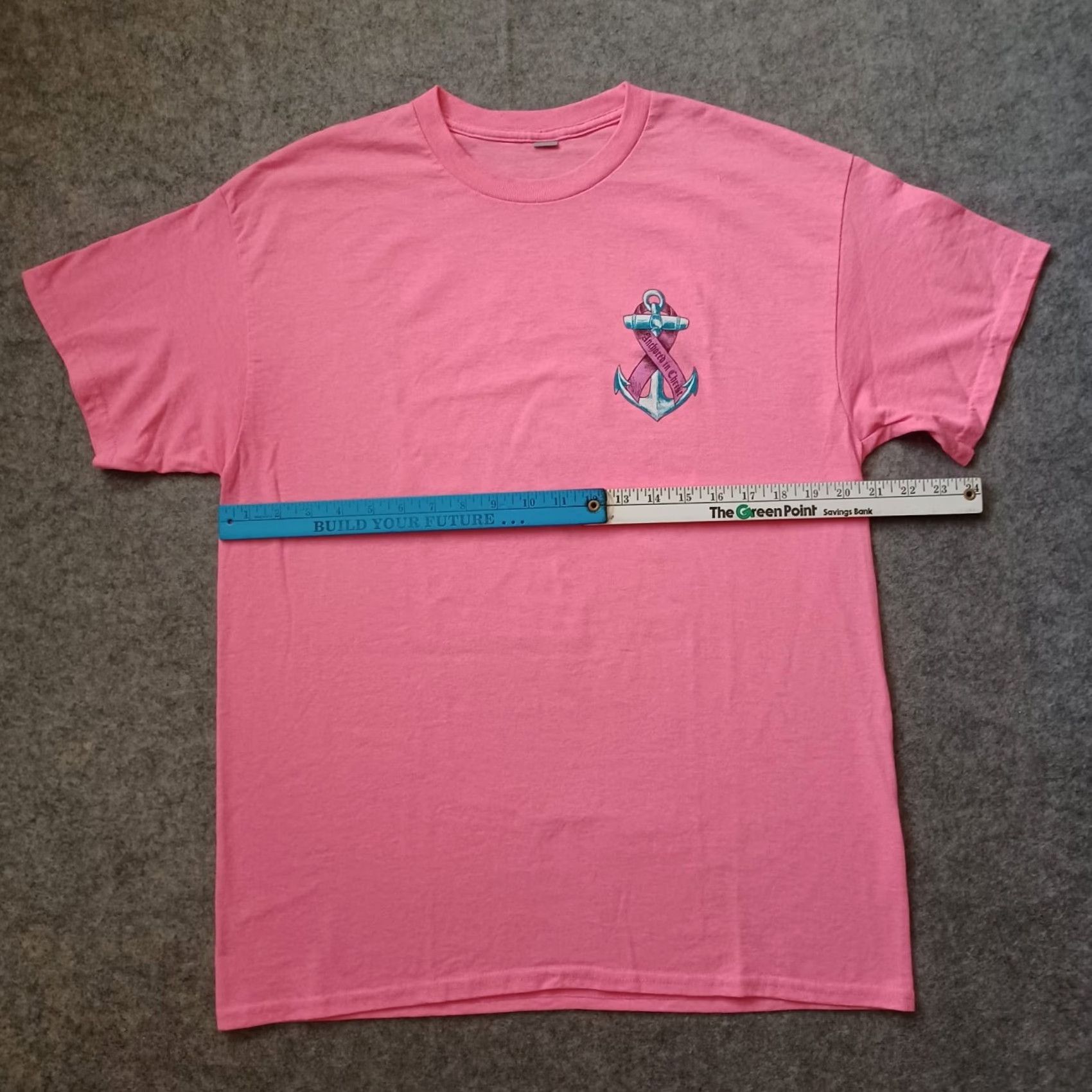 Vintage Jesus T Shirt Pink Cross Logo Graphic Anchored In Christ Faith Hope Love Large Men Regular Short Sleeve Crew Neck SVG Size US L / EU 52-54 / 3 - 4 Thumbnail