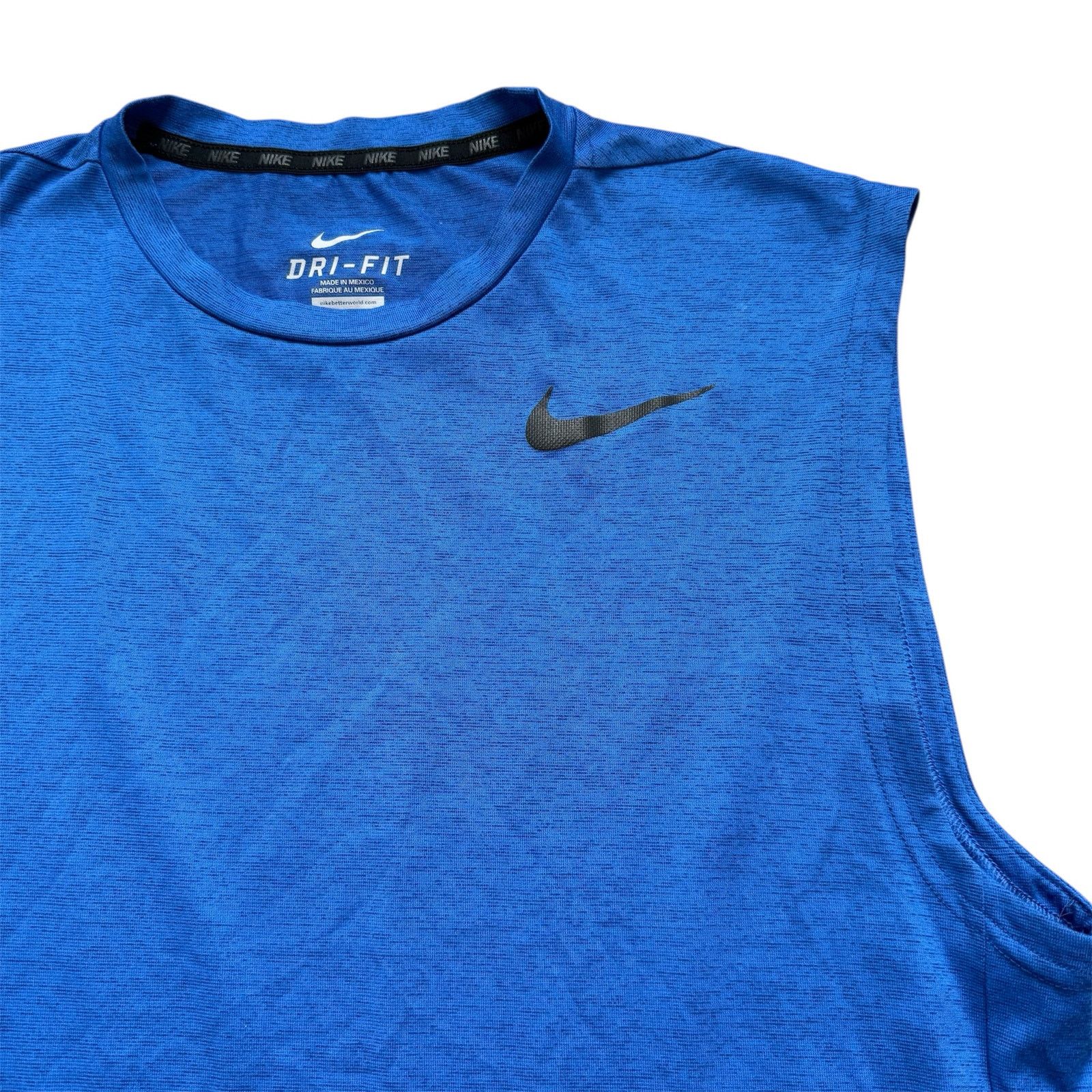 Nike M Nike Dri Fit Royal Blue & Black Muscle Tank Top Shirt Size US M / EU 48-50 / 2 - 2 Thumbnail