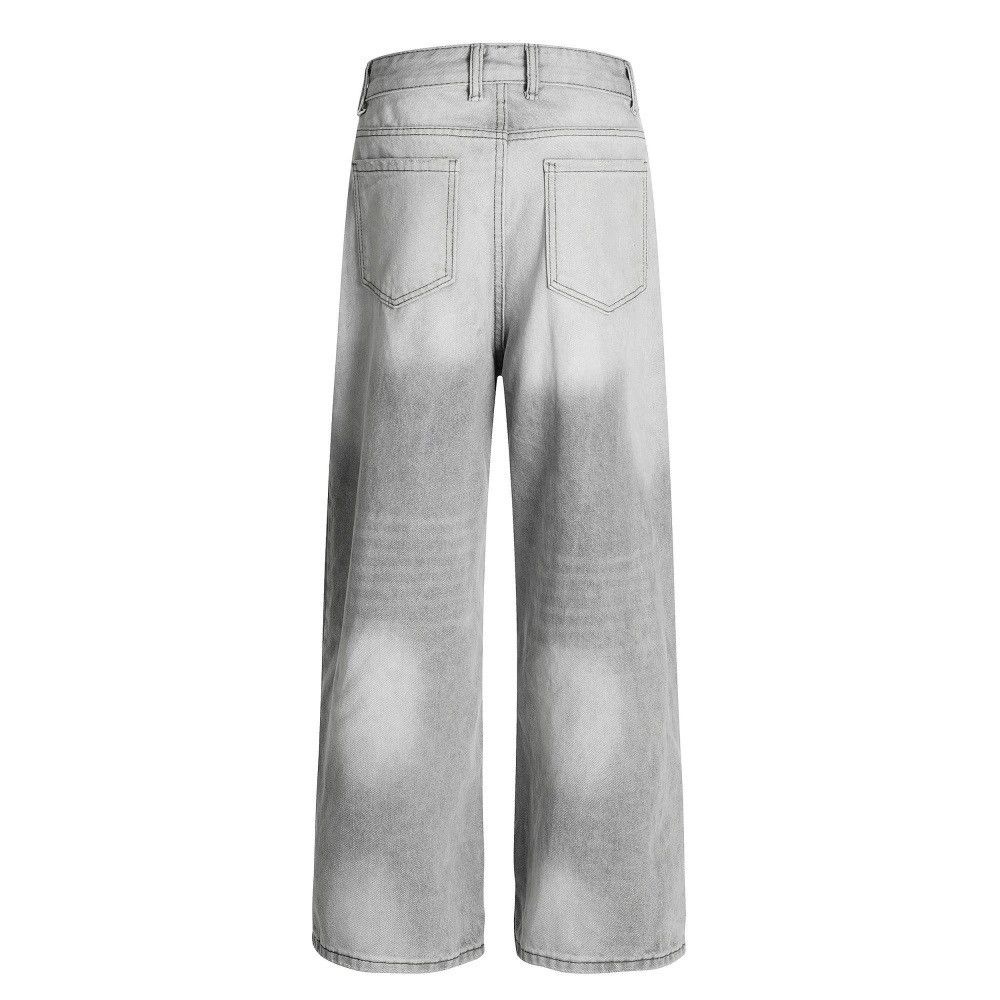 Jean Men's retro punk distressed heavy washed gradient jeans Size US 32 / EU 48 - 2 Thumbnail