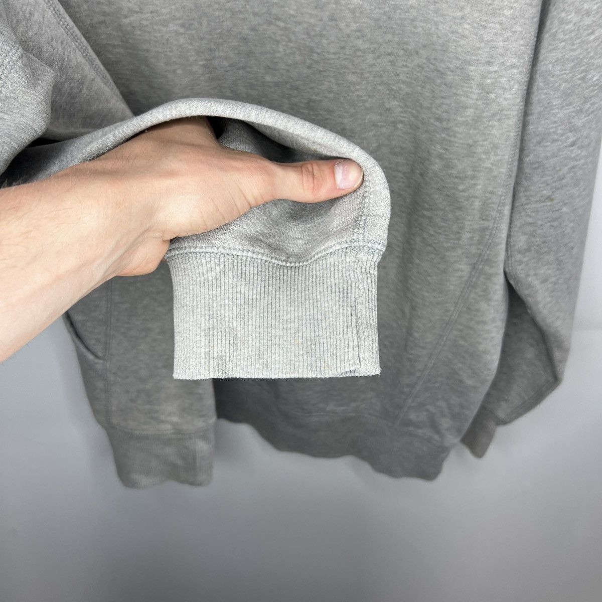 Nike × Vintage Vintage Nike Hoodie Sweatshirt Gray Swoosh Logo 90s Y2K Boxy Size US XL / EU 56 / 4 - 10 Thumbnail