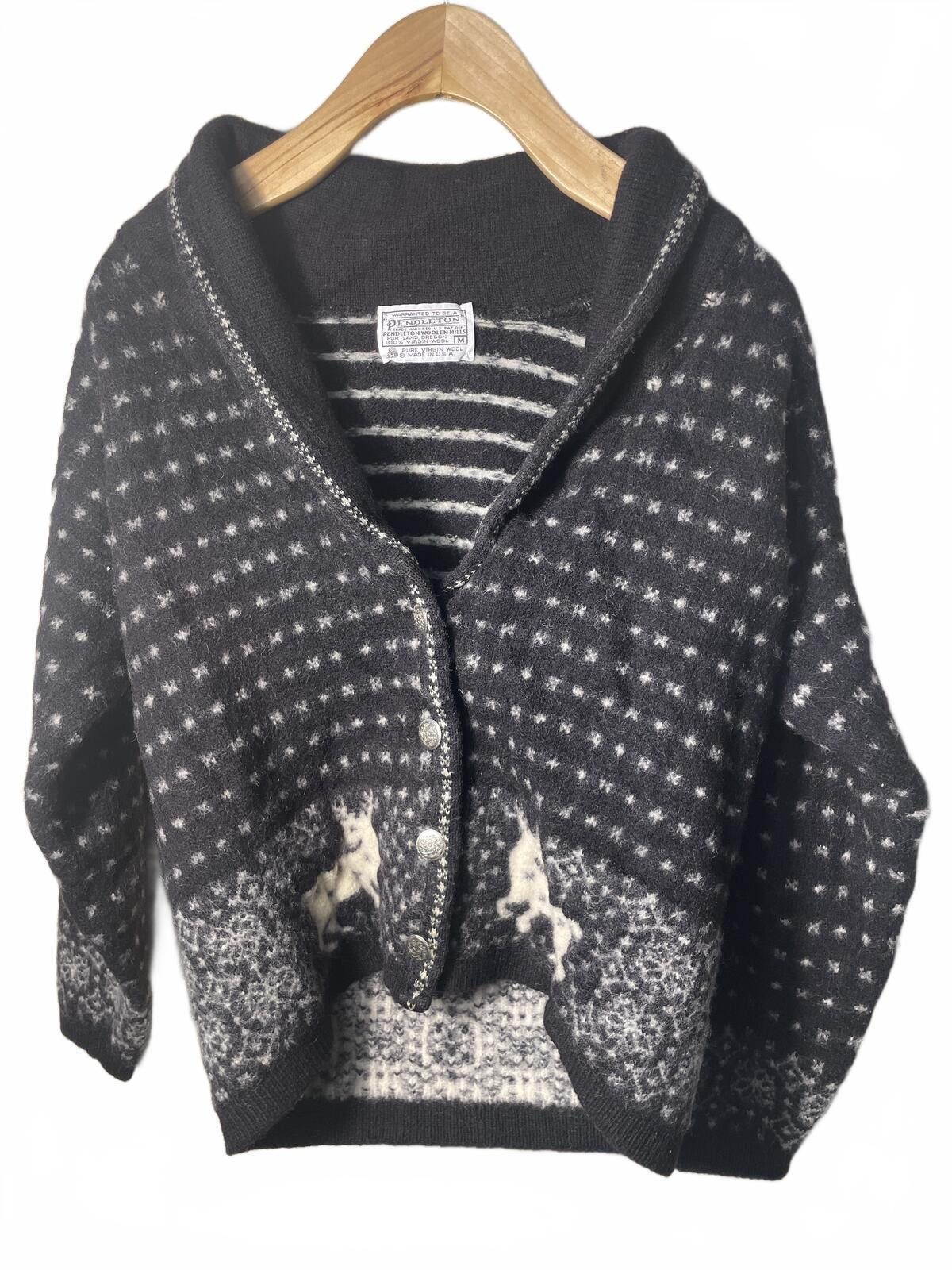 Pendleton Pendleton VTG Wool Sweater Cardigan Women's Medium Black Size M / US 6-8 / IT 42-44 - 1 Thumbnail