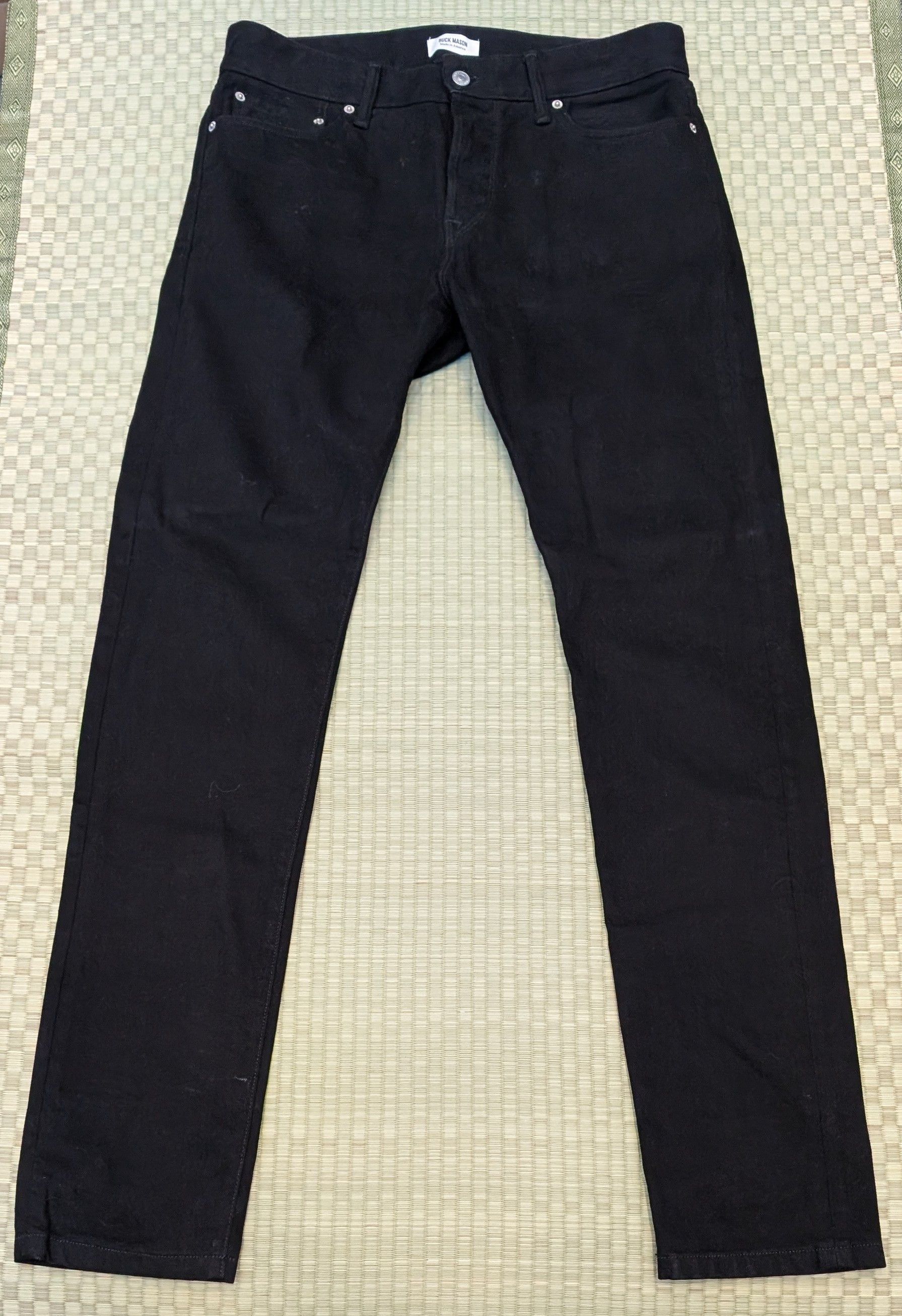 Buck Mason Buck Mason Slim Fit 14 oz. Black Denim Jeans Made in USA Size US 33 - 1 Thumbnail