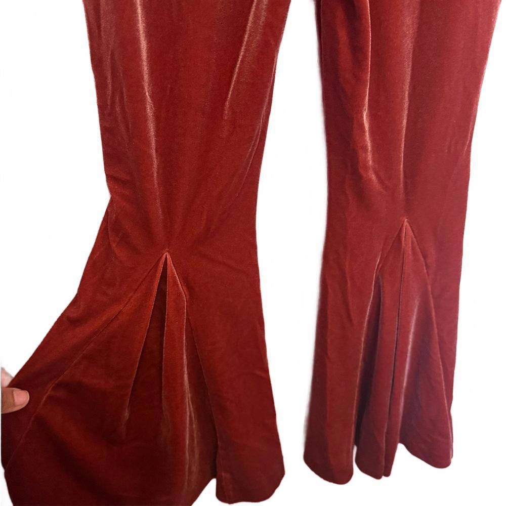 Designer Elegant Velvet Flare Pants Size 26" / US 2 / IT 38 - 3 Thumbnail