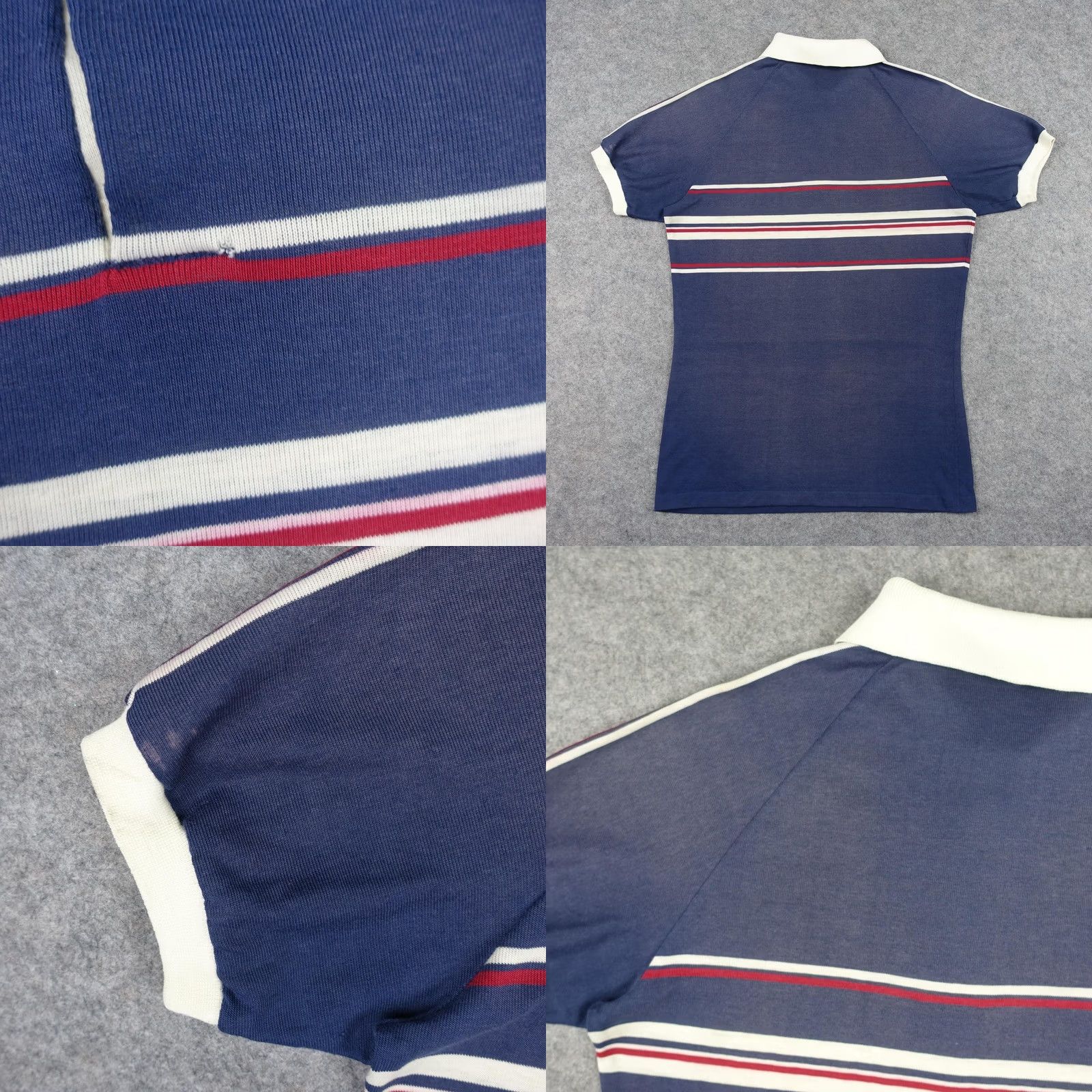 Jantzen VINTAGE Jantzen Polo Shirt Mens S Blue Striped Knit Short Sleeve 80s Preppy Golf Shirt Size US S / EU 44-46 / 1 - 8 Thumbnail