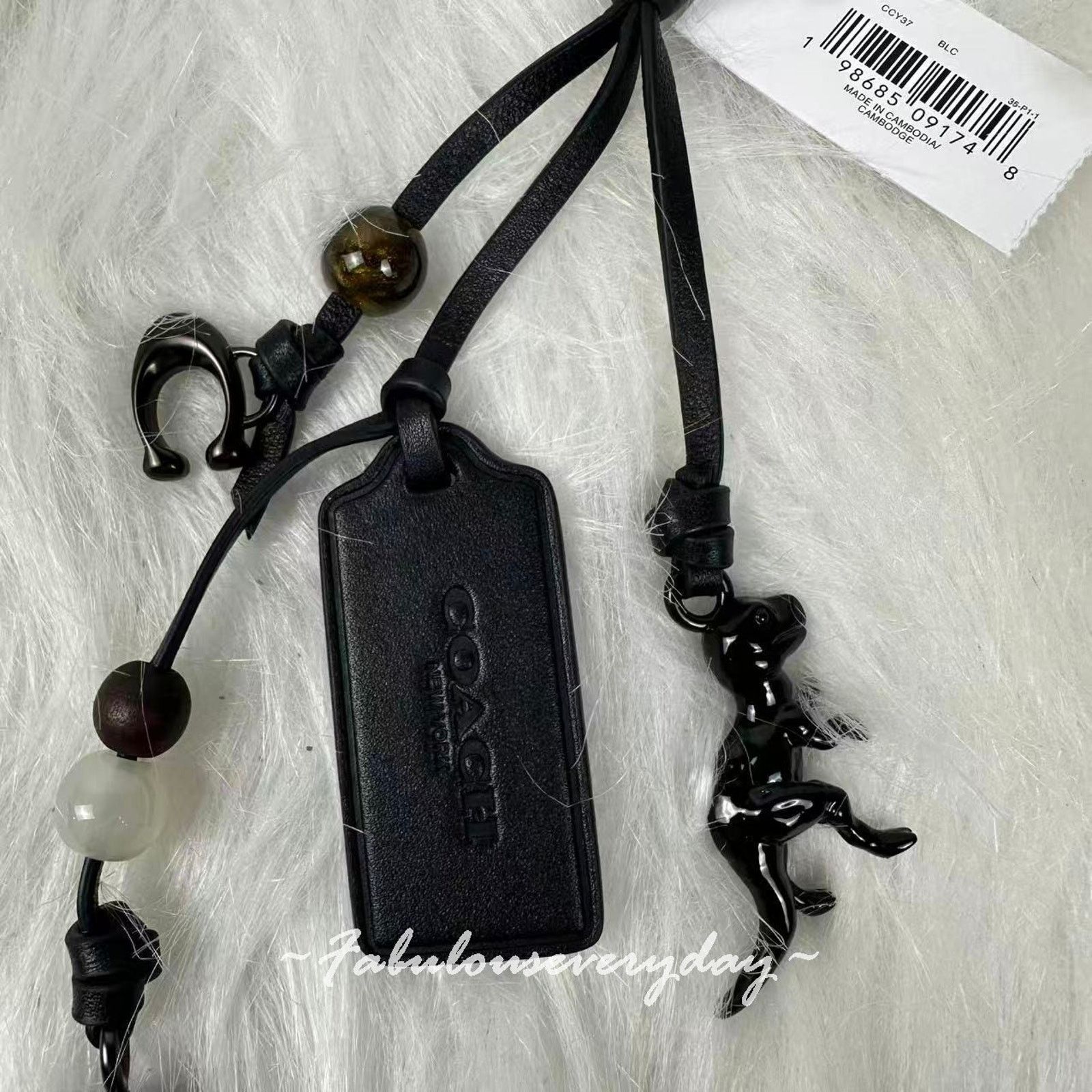 Coach Coach Heritage Bag Charm CCY37 Black NWT Size ONE SIZE - 3 Thumbnail