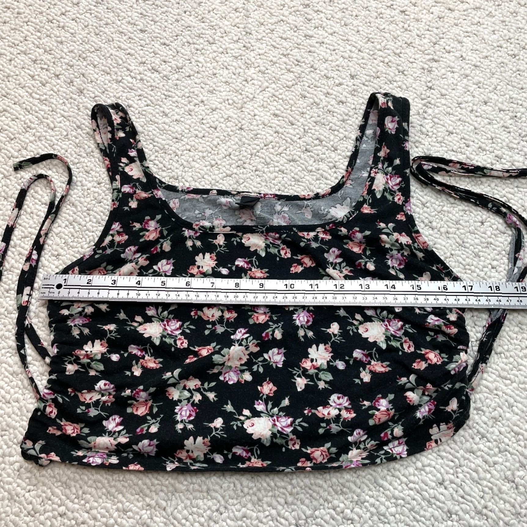 Shein SheIn Tank Top Cropped and Skirt Set Womens S Black Floral Stretch 2 Piece Size S / US 4 / IT 40 - 5 Thumbnail