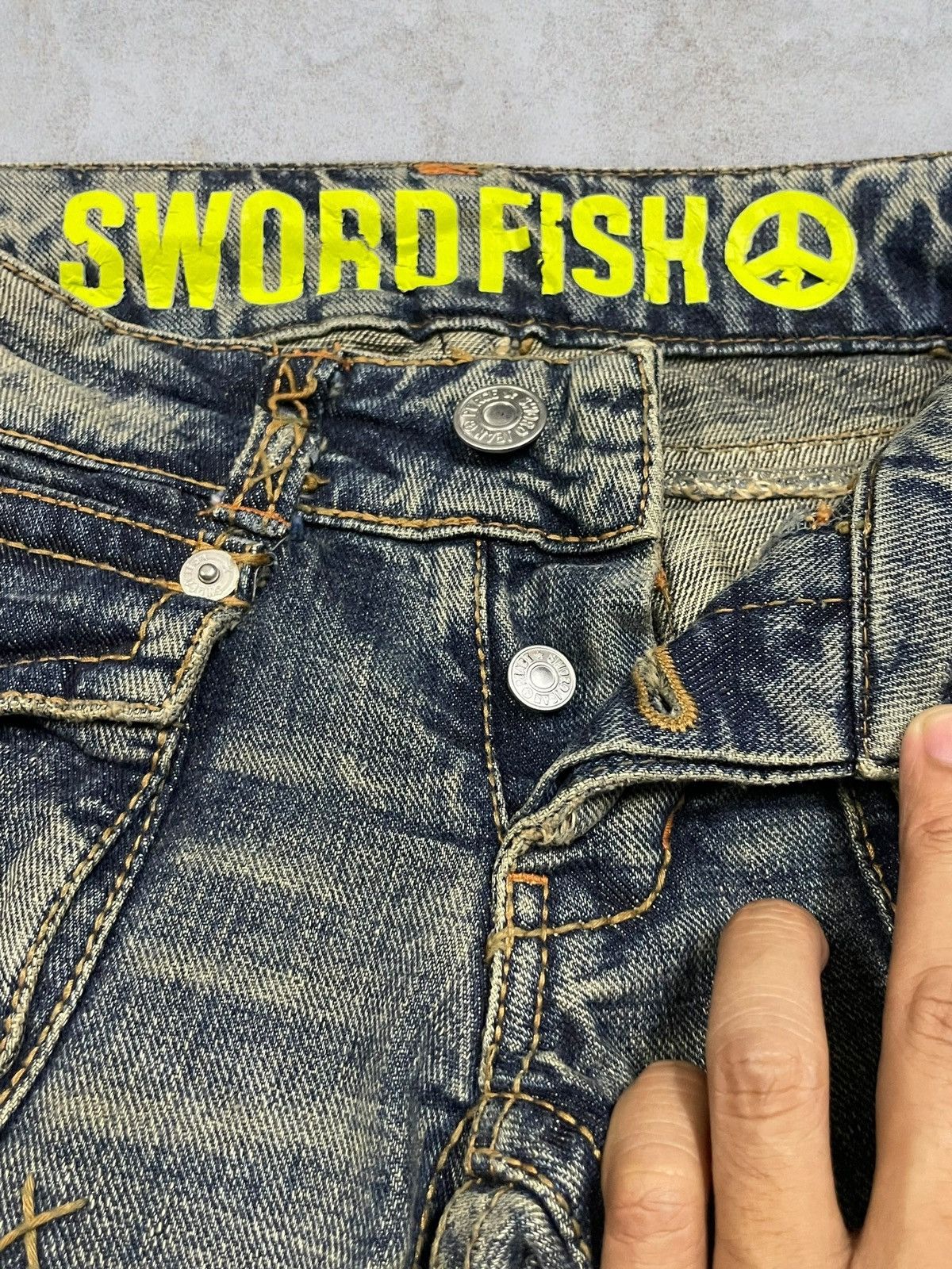 CIVARIZE Japanese Brand Women Punk Bootcut Bush Pants Mud Wash Jeans Size 26" / US 2 / IT 38 - 14 Thumbnail