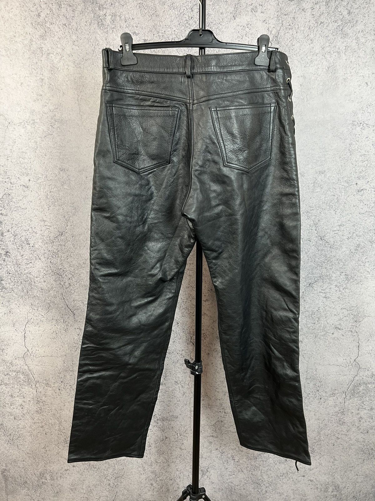 Vintage Real Leather Bikers Pants Motorcycle Y2K