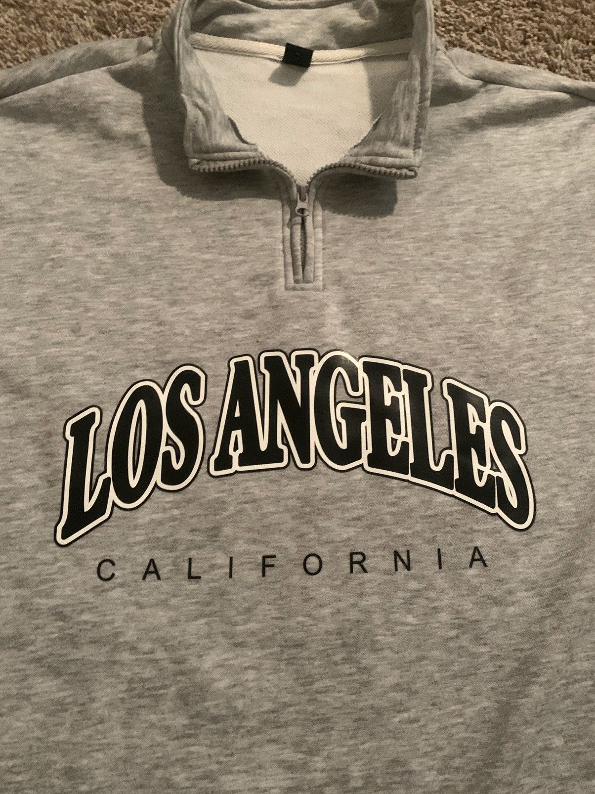 Shein Letter Graphic Quarter-zip Drop Shoulder Loose Sweatshirt Size US L / EU 52-54 / 3 - 3 Thumbnail