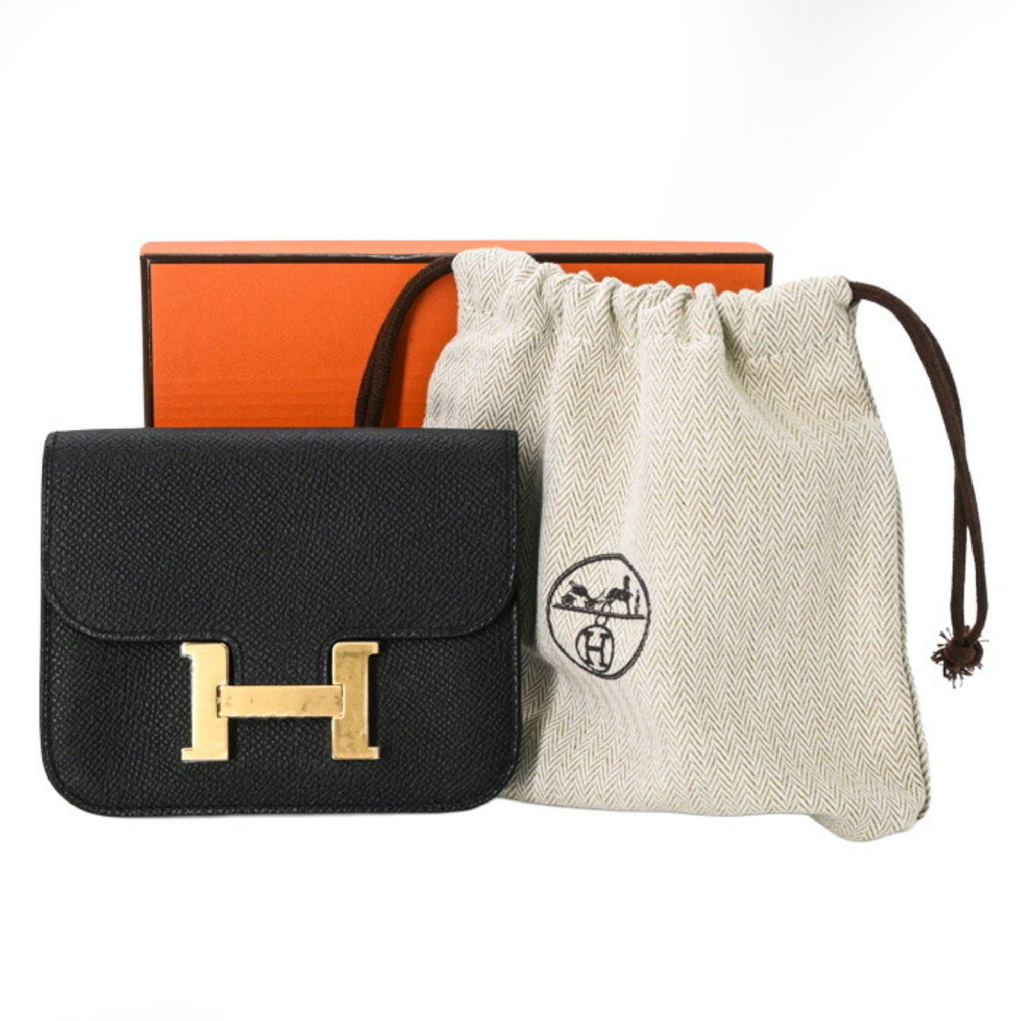 Hermes HERMES Constance Epsom Compact Wallet Black #W Size ONE SIZE - 1 Thumbnail