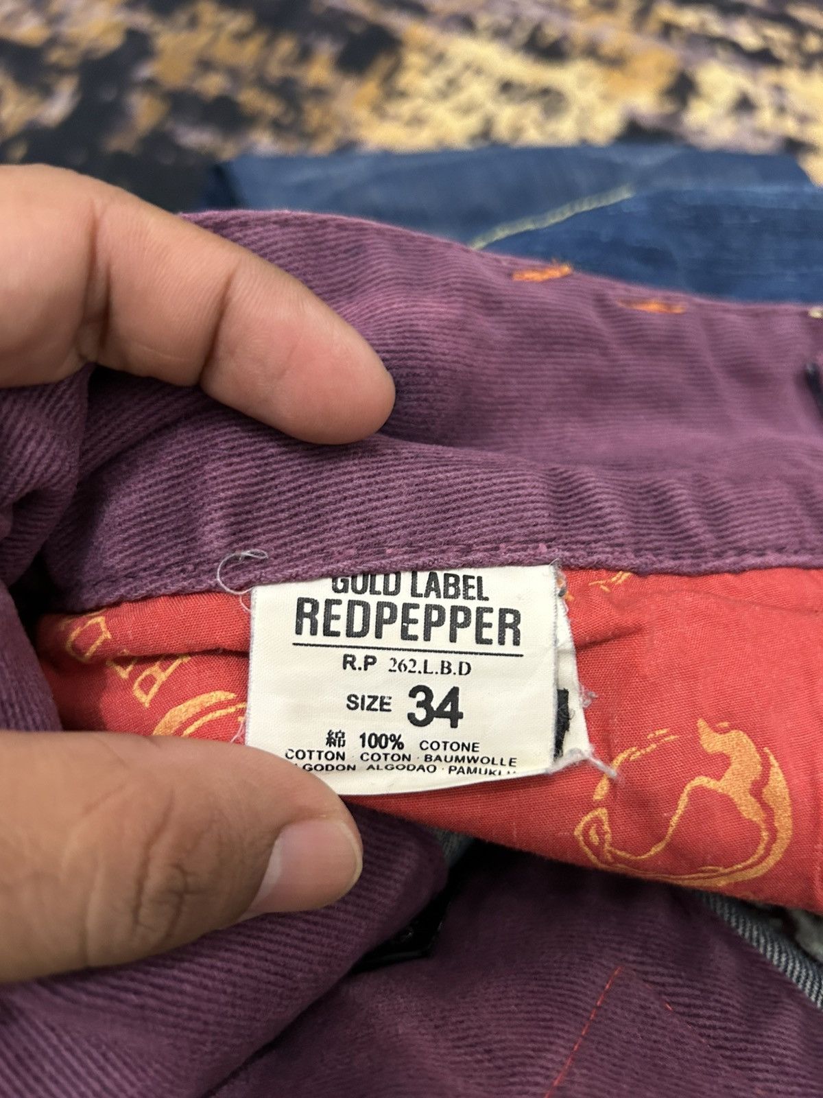 Tornado Mart Red Pepper Wing Back Embroidered Whiskered Jeans Size US 34 / EU 50 - 17 Thumbnail