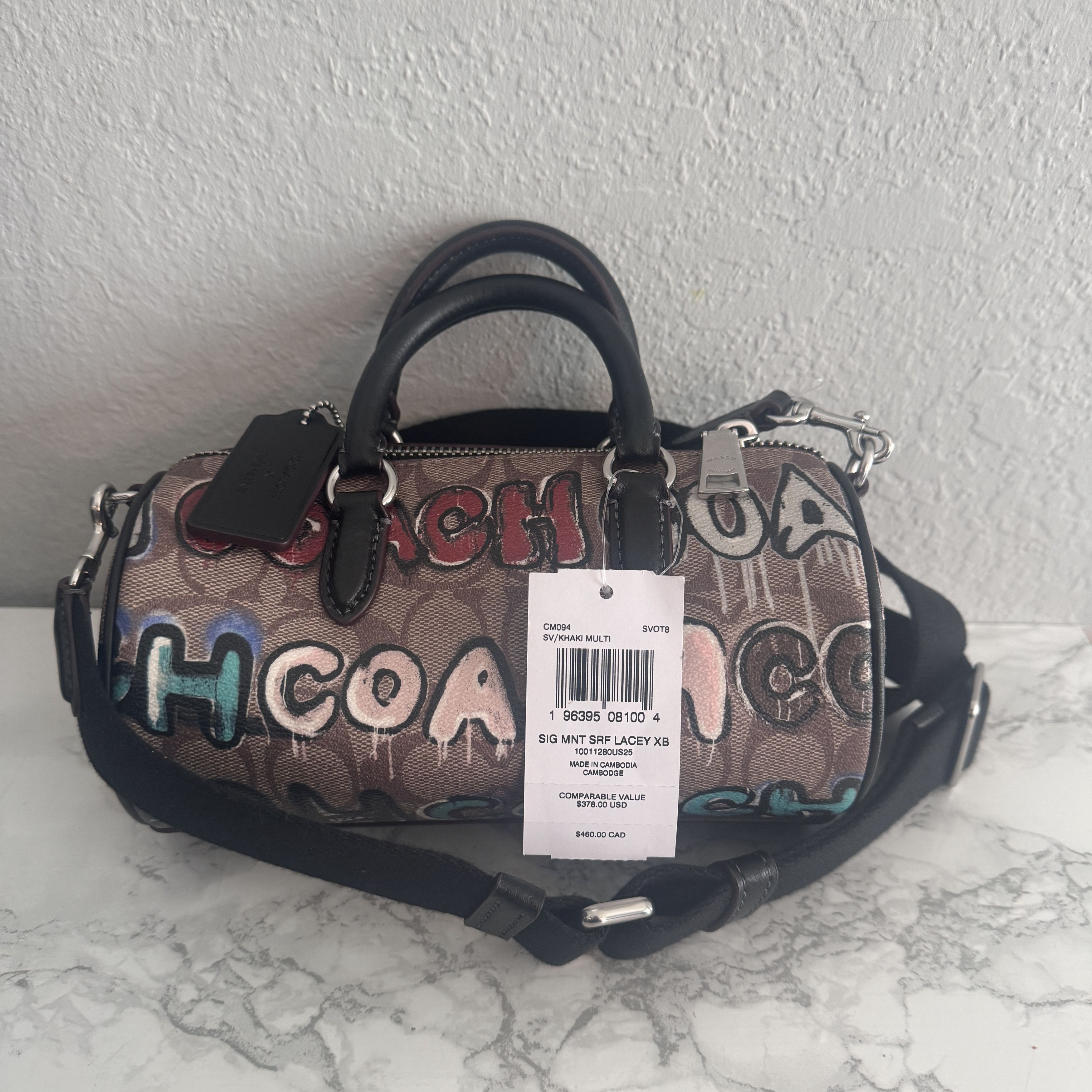 image of Coach x Mint + Serf Lacey Crossbody In Signature Canvas in Silver, Women's