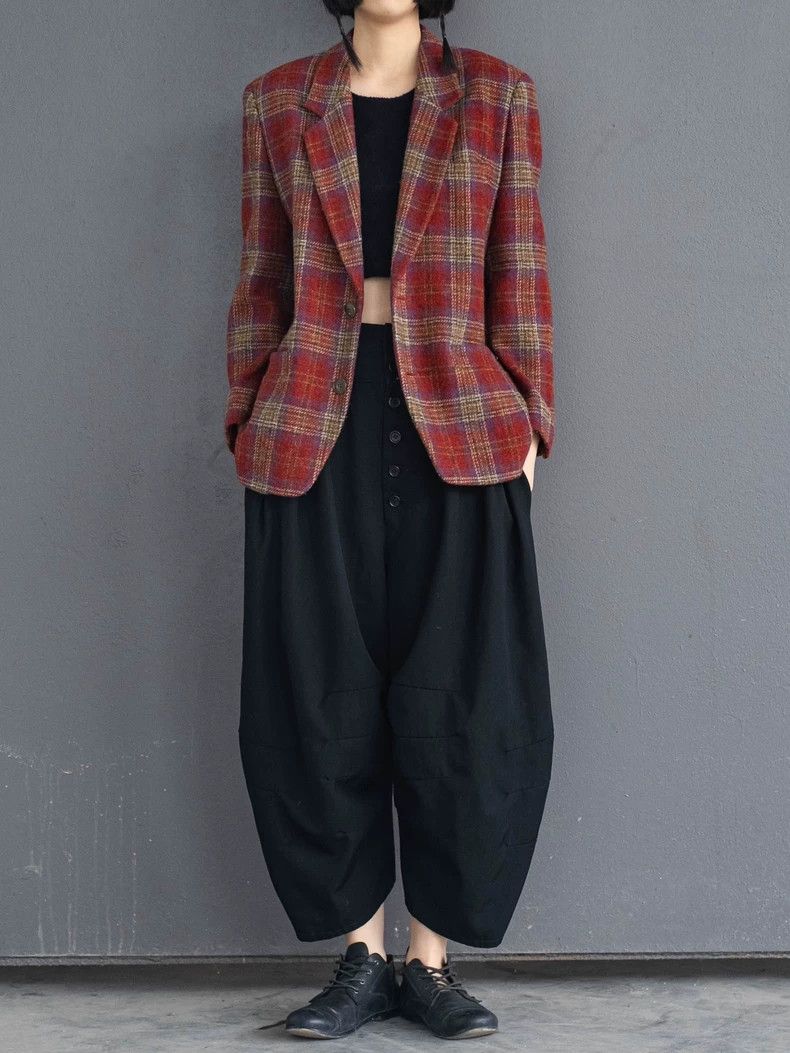 Kenzo KENZO Red checkered wool suit jacket vintage Size XS / US 0-2 / IT 36-38 - 1 Thumbnail