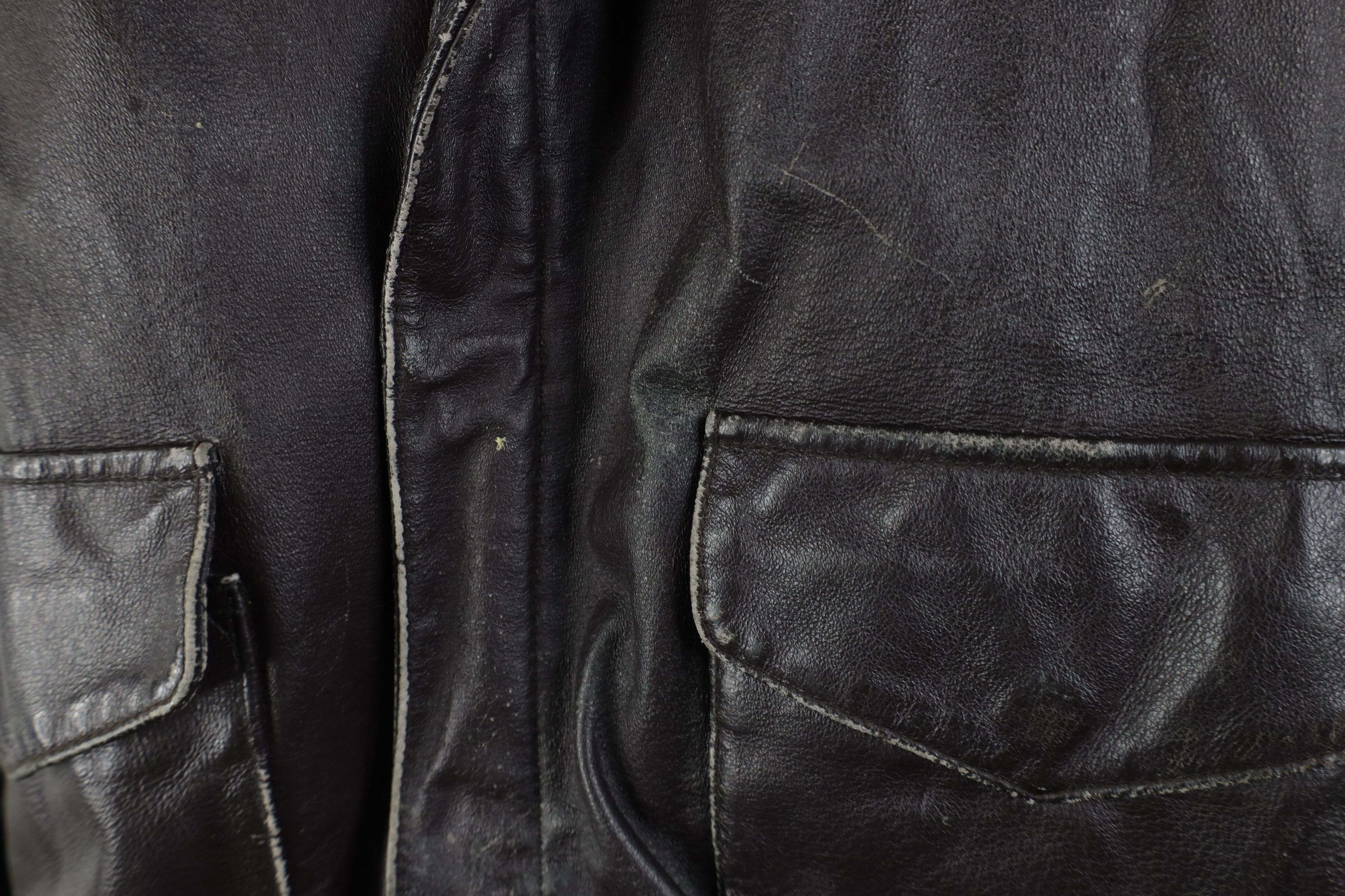 Vintage Vintage 90s Streetwear Force Leather Flight Bomber Jacket Size US M / EU 48-50 / 2 - 4 Thumbnail