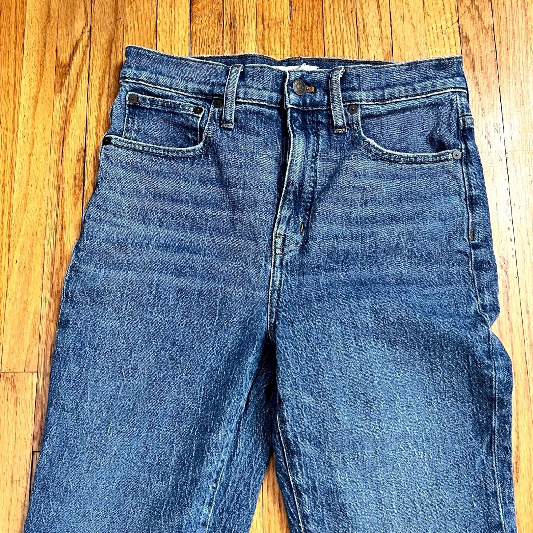 Madewell Madewell Jeans Womens 28 Regular Blue Classic Straight High Rise Whisker Crop Womens) Size 28" / US 6 / IT 42 - 2 Thumbnail