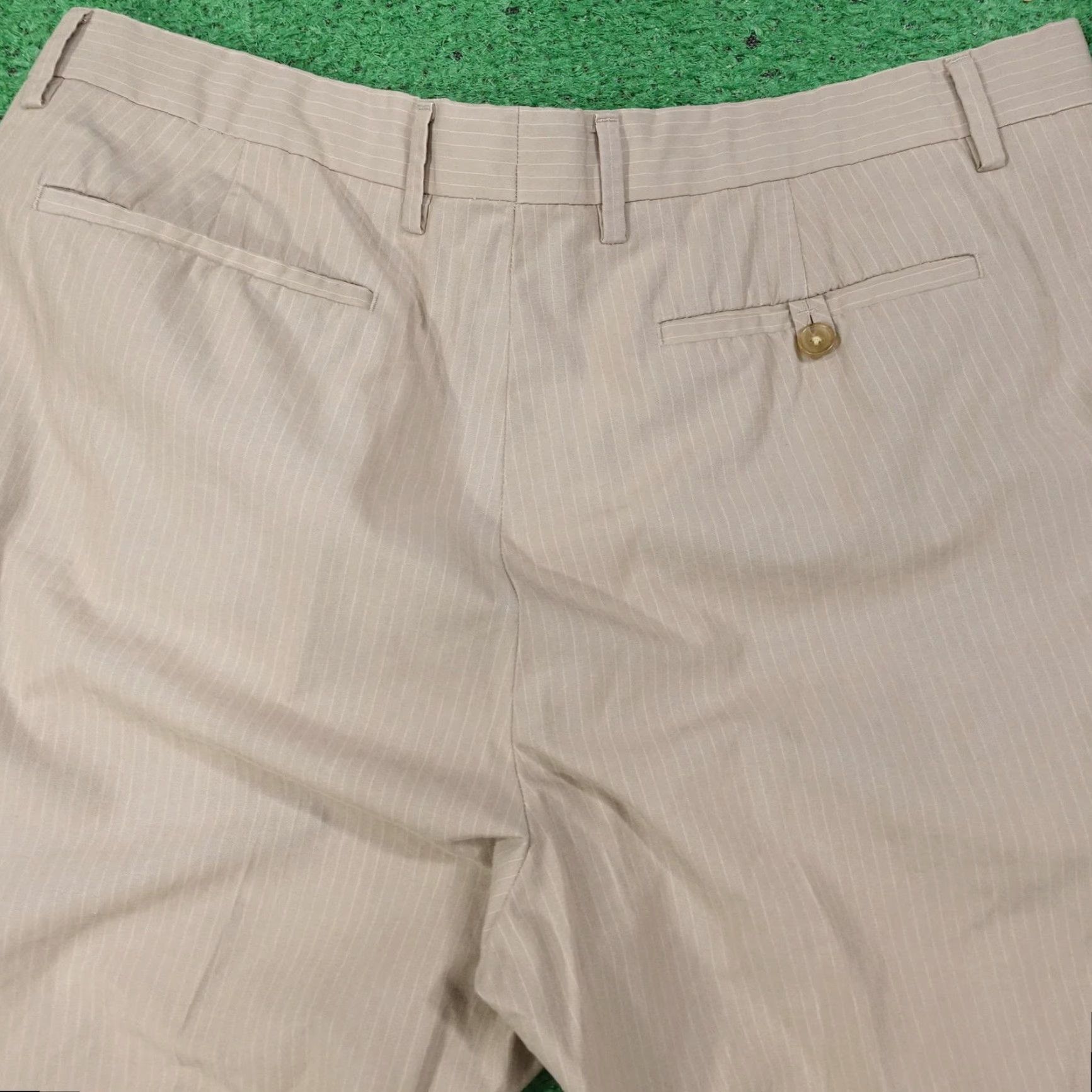 Banana Republic Banana Republic Pants Mens 35x34 Beige Non Iron Classic Fit Pinstripe Business Casual Size US 35 - 5 Thumbnail