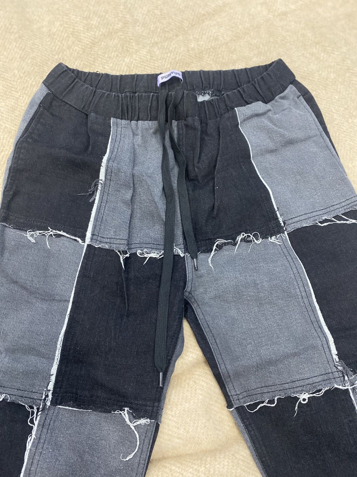 Japanese Brand PUNYUS Patchwork Denim Flare Pants Size US 31 - 2 Thumbnail