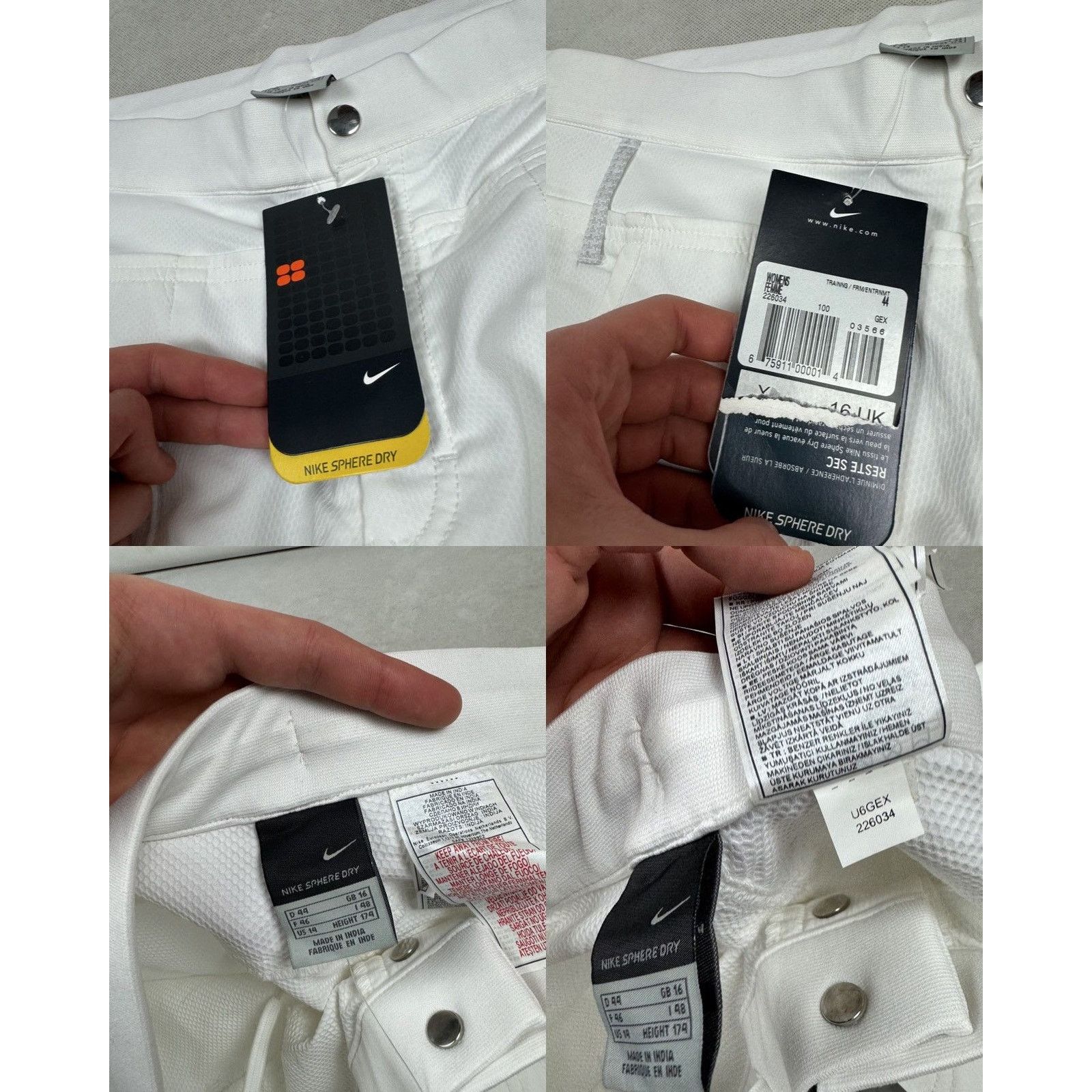 Nike × Vintage Nike Sphere Dry Women's White Swoosh Straight Training Pants Size 30" / US 8 / IT 44 - 2 Thumbnail