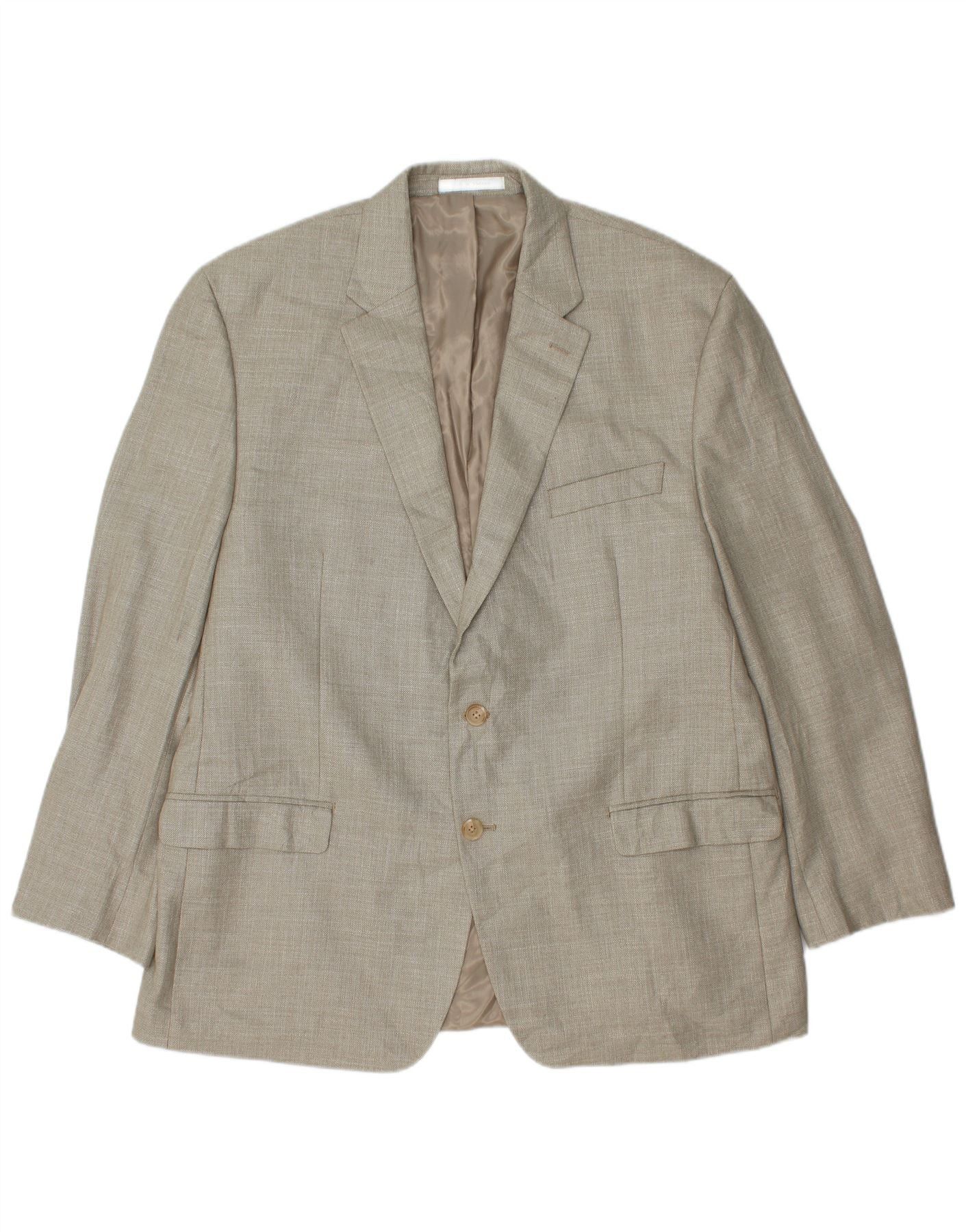 Ralph Lauren Mens 2 Button Blazer Jacket UK 46 2XL Grey Polyester Size US XL / EU 56 / 4 - 1 Thumbnail