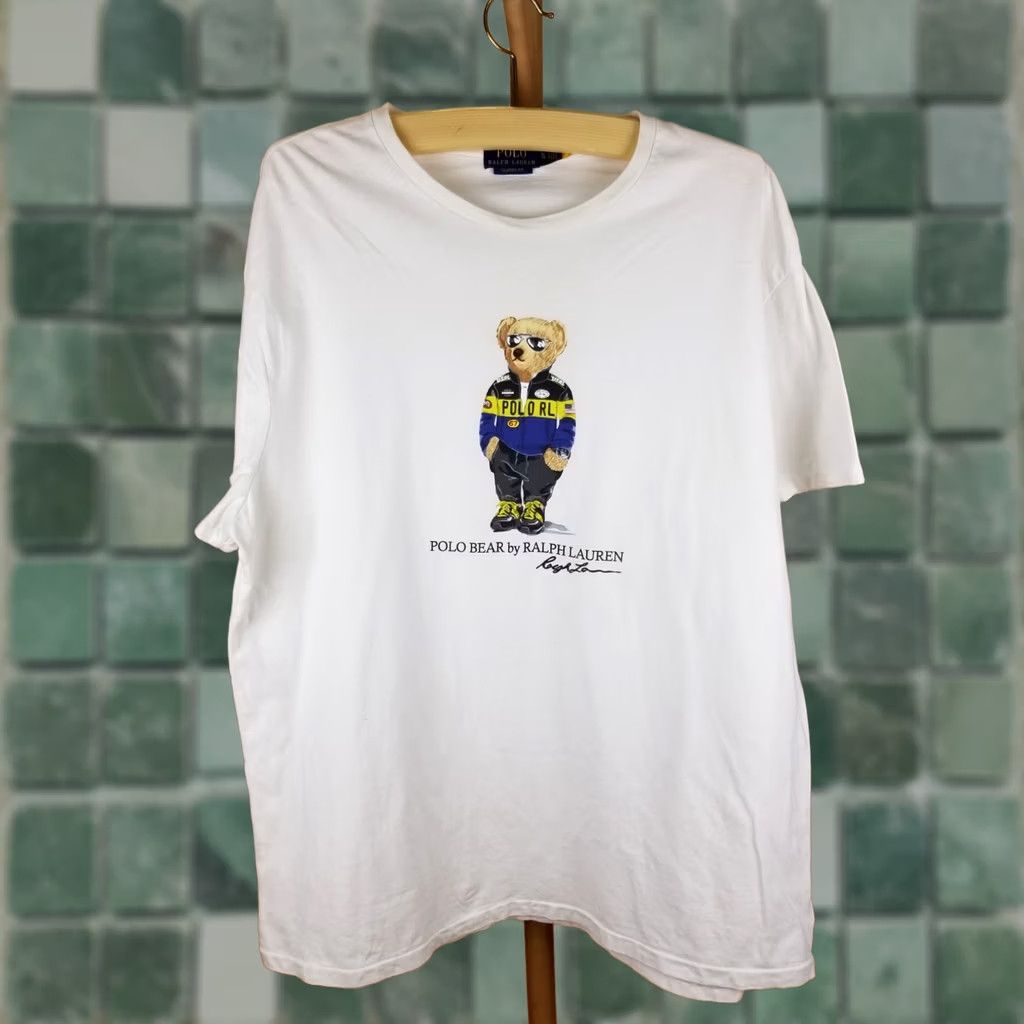 Ralph Lauren VINTAGE RALPH LAUREN POLO BEAR T-SHIRT White Cotton Mens XL Size US XL / EU 56 / 4 - 1 Thumbnail