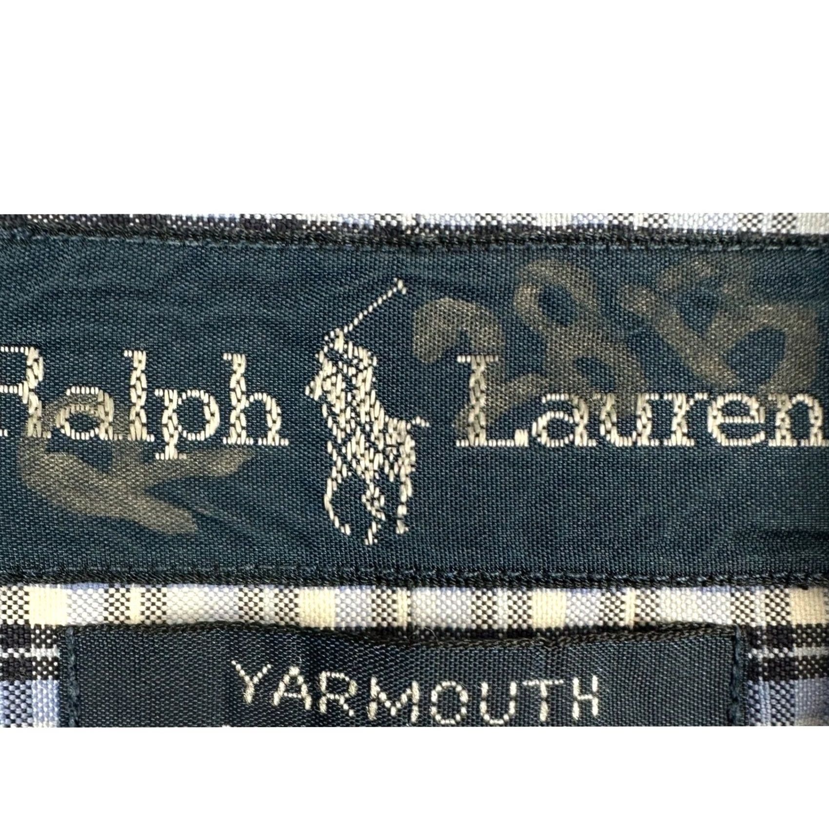 Ralph Lauren Ralph Lauren Mens Shirt Dress 16 34-35 Blue Plaid Oxford Pony Pinpoint Button-Down Collared Long Sleeve 100% Cotton Jeans Office Dress Shirt Size 42R - 4 Thumbnail