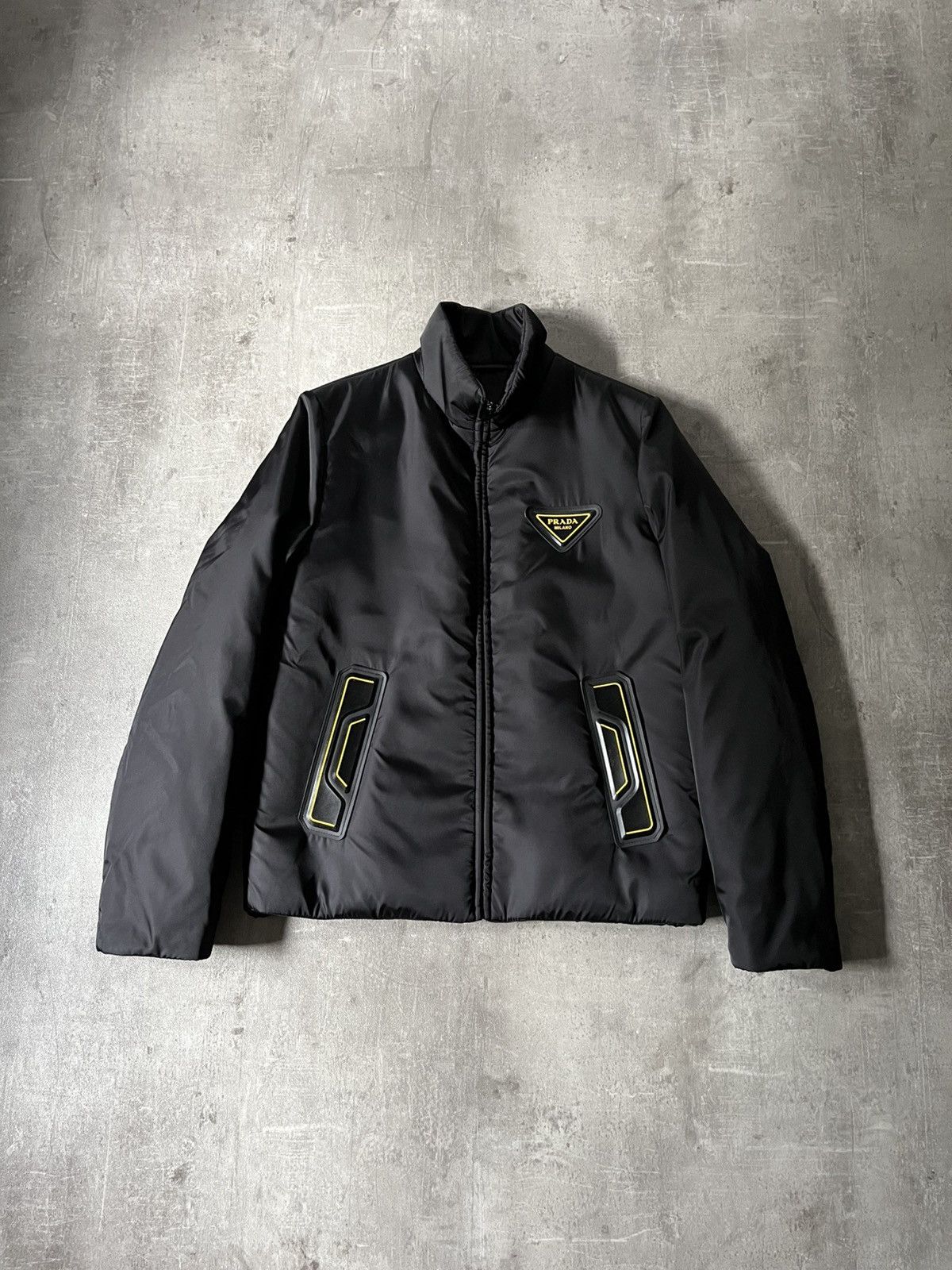 Prada × Vintage Prada Shearling Collar Nylon Cropped Bomber