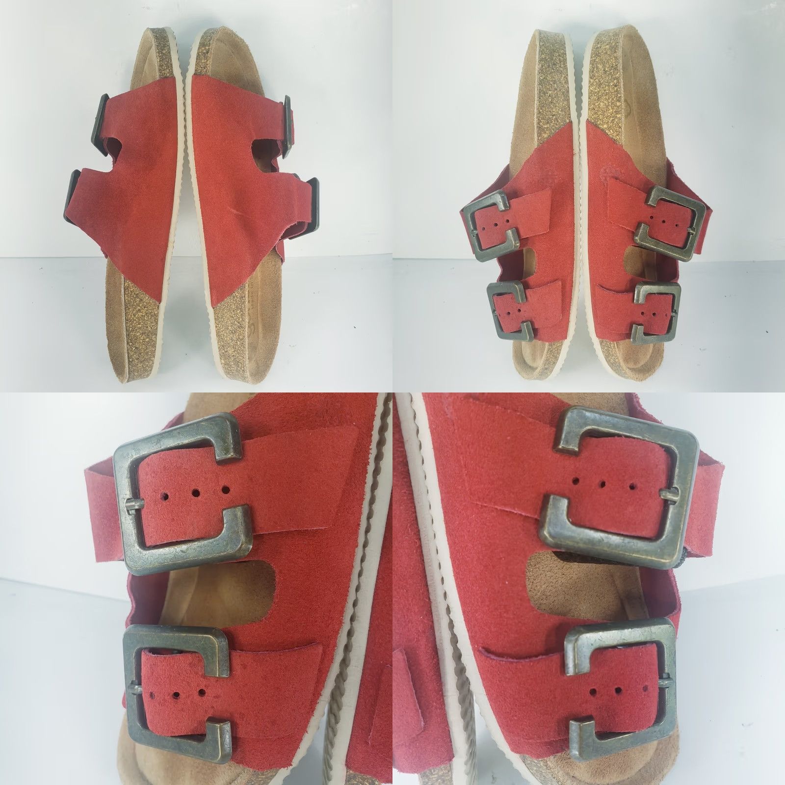 Vintage VINTAGE? No. Yokono Red Leather Women's Slide Sandals 7.5 Made in Spain Size US 8 / IT 38 - 8 Thumbnail