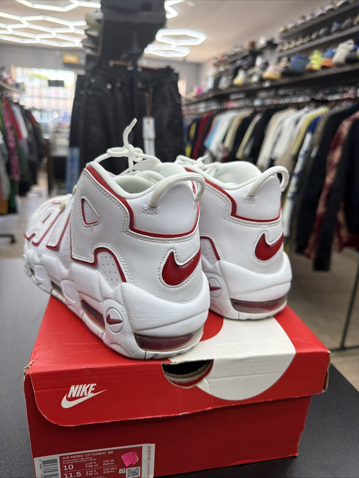 Nike Size 10 - Nike Air More Uptempo White Varsity Red 2021 Size US 10 / EU 43 - 7 Thumbnail