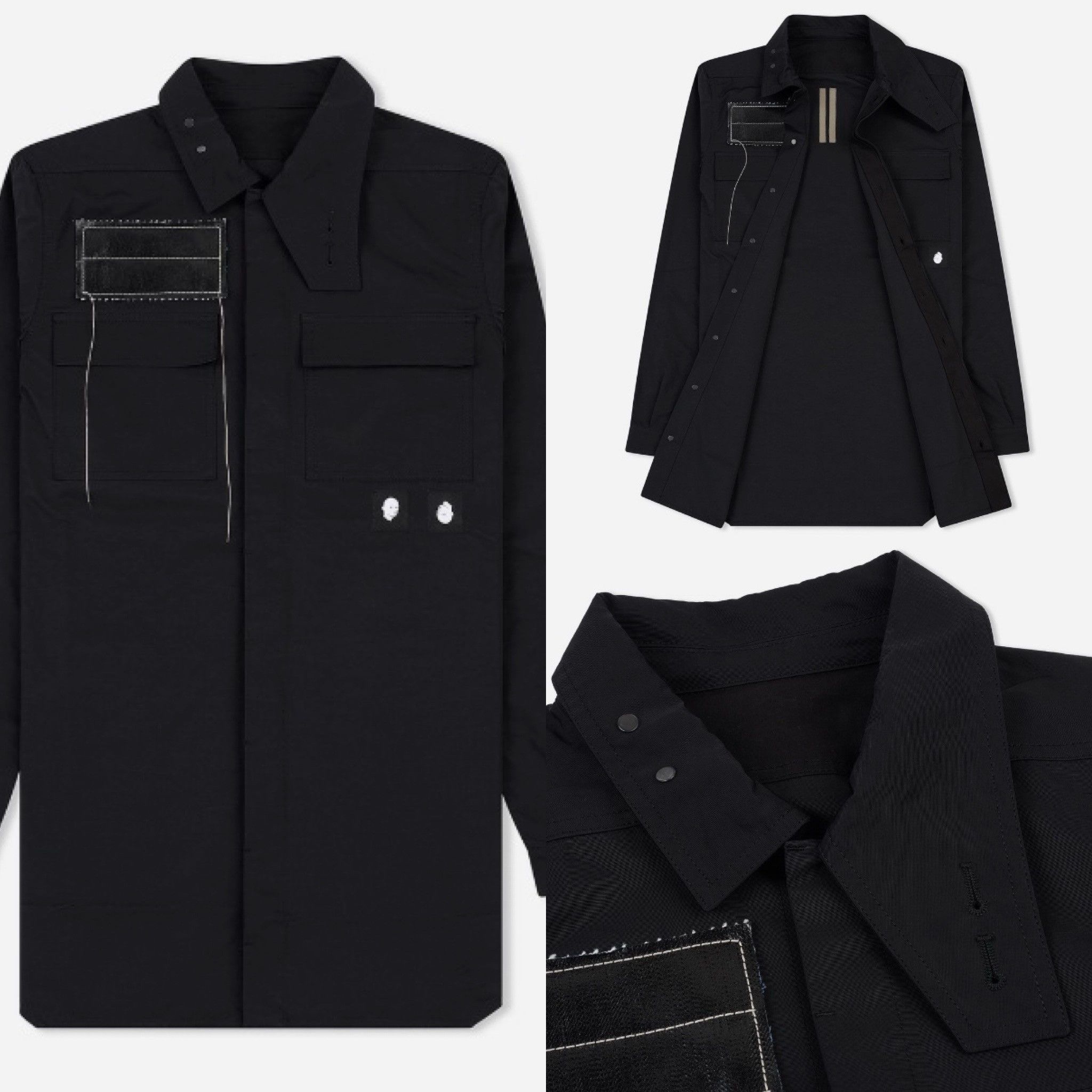 Rick Owens Rick Owens FW17 DRKSHDW Patch Field Shirt Jacket Black Size US M / EU 48-50 / 2 - 10 Thumbnail